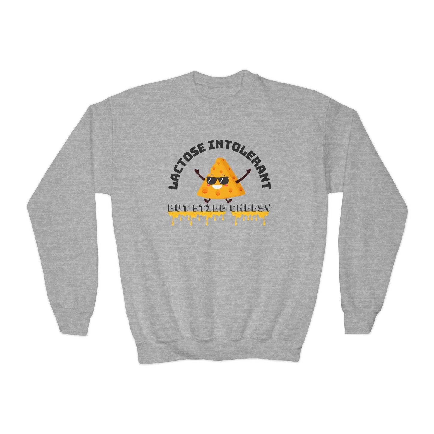 Fun Youth Crewneck Sweatshirt - "Lactose Intolerant" - Funny Gift for Kids, Allergy Awareness, Casual Wear, Birthday