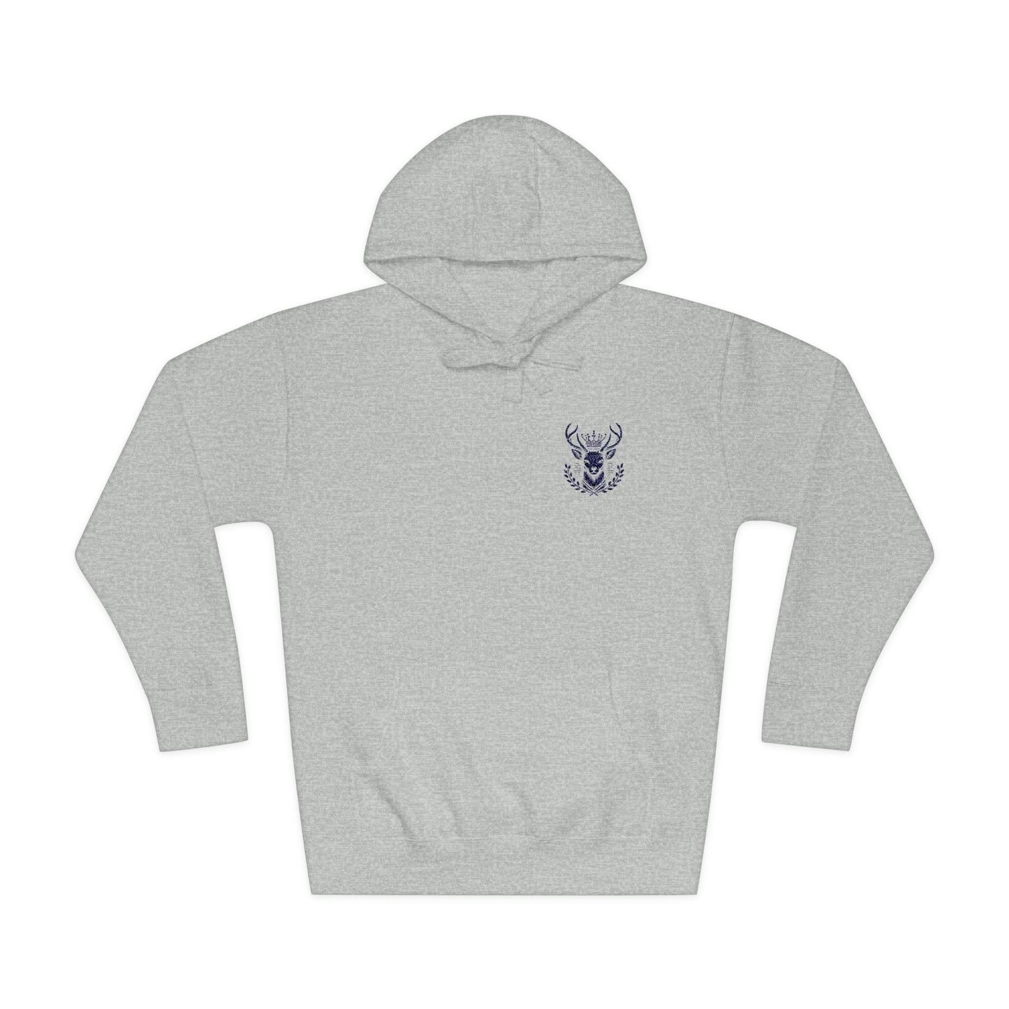 Cozy Unisex Fleece Hoodie with Deer Emblem - Oh Deer Lord