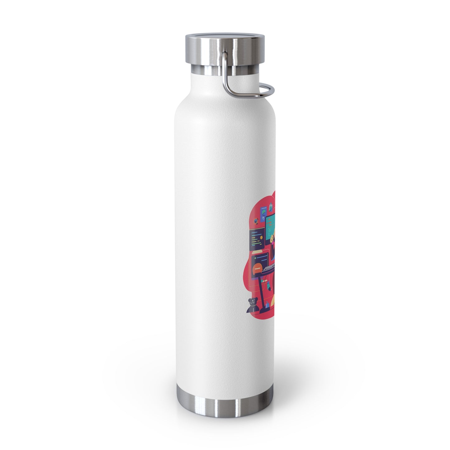 Playful Gamer Copper Vacuum Insulated Bottle | 22oz Water Bottle, Cute Gift for Gamers, Eco-Friendly Travel Flask, Sports Bottle, Fun Decor
