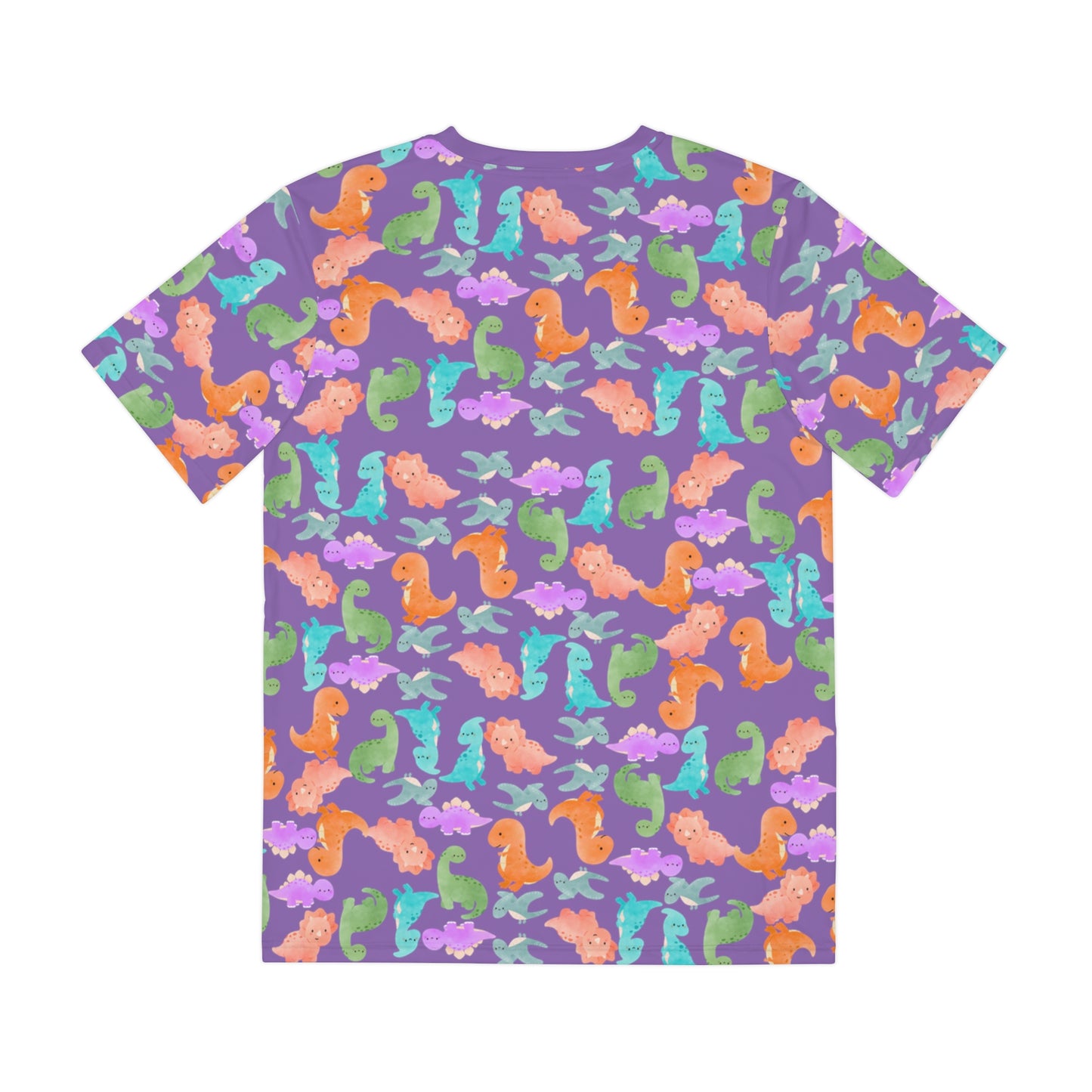 Colorful Dino Tee  Fun Playful Shirt for Ocean Lovers Casual Wear Summer Outfits Beach Activities Gifts for Him Rainbow Dinos Light Purple