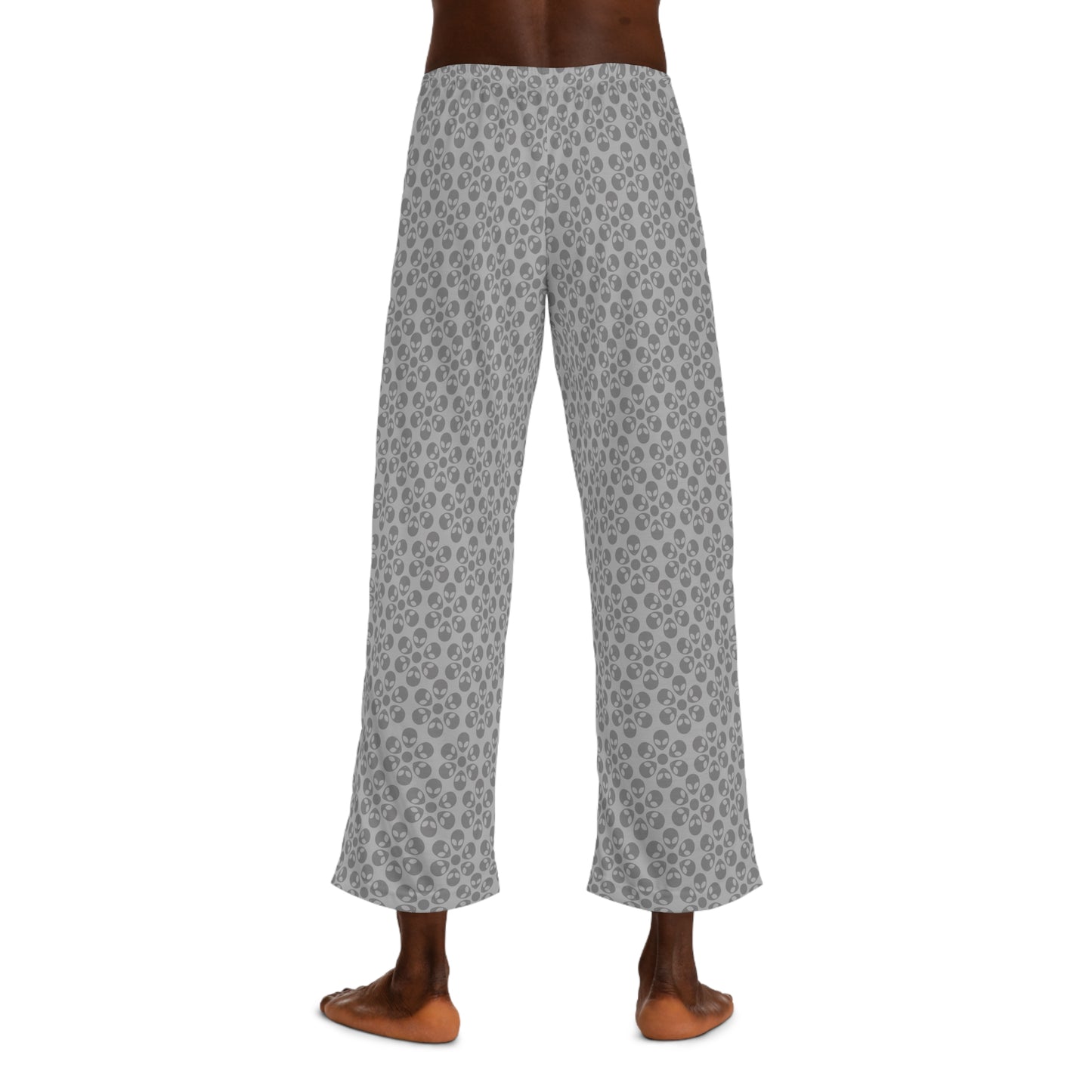Cozy Mens Pajama Pants Stylish Floral Sleepwear Ideal for Relaxing Gifts for Him Home Lounge Wear Unique Patterned PJs Alien Flowers Light Grey