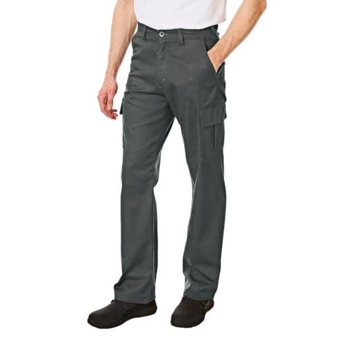 Lee Cooper Men's LCPNT205 Heavy Duty Easy Care Multi Pocket Work Safety Classic Cargo Pants Trousers, Grey, 36W / 29L