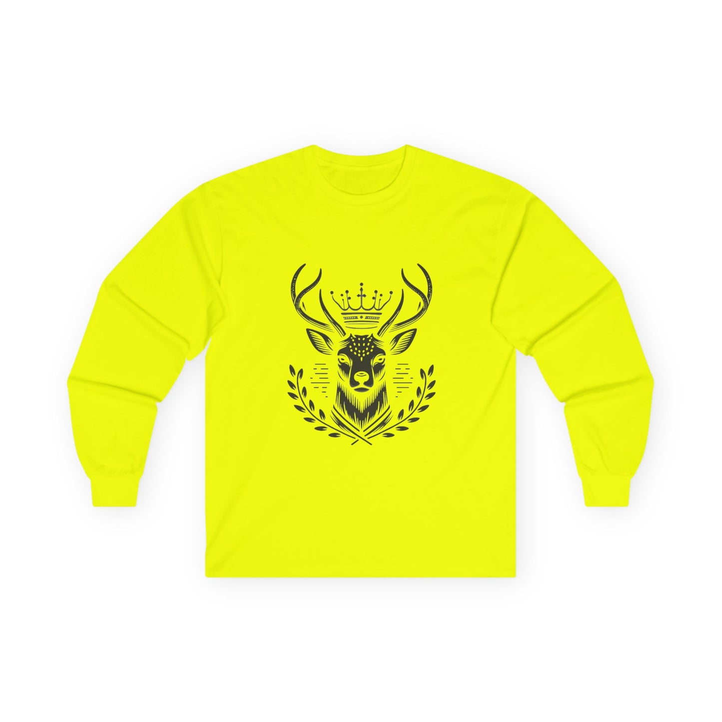 Crowned Deer Long Sleeve Tee | Unisex Ultra Cotton | Nature Inspired Apparel - Oh Deer Lord