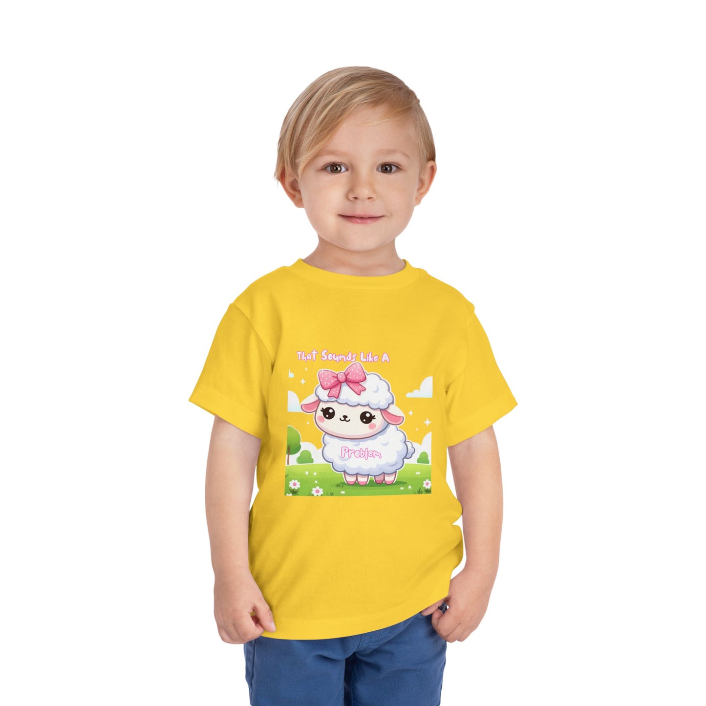 Cute Toddler Short Sleeve Tee - 'Tied Softly Like A Pretty Lamb' Design