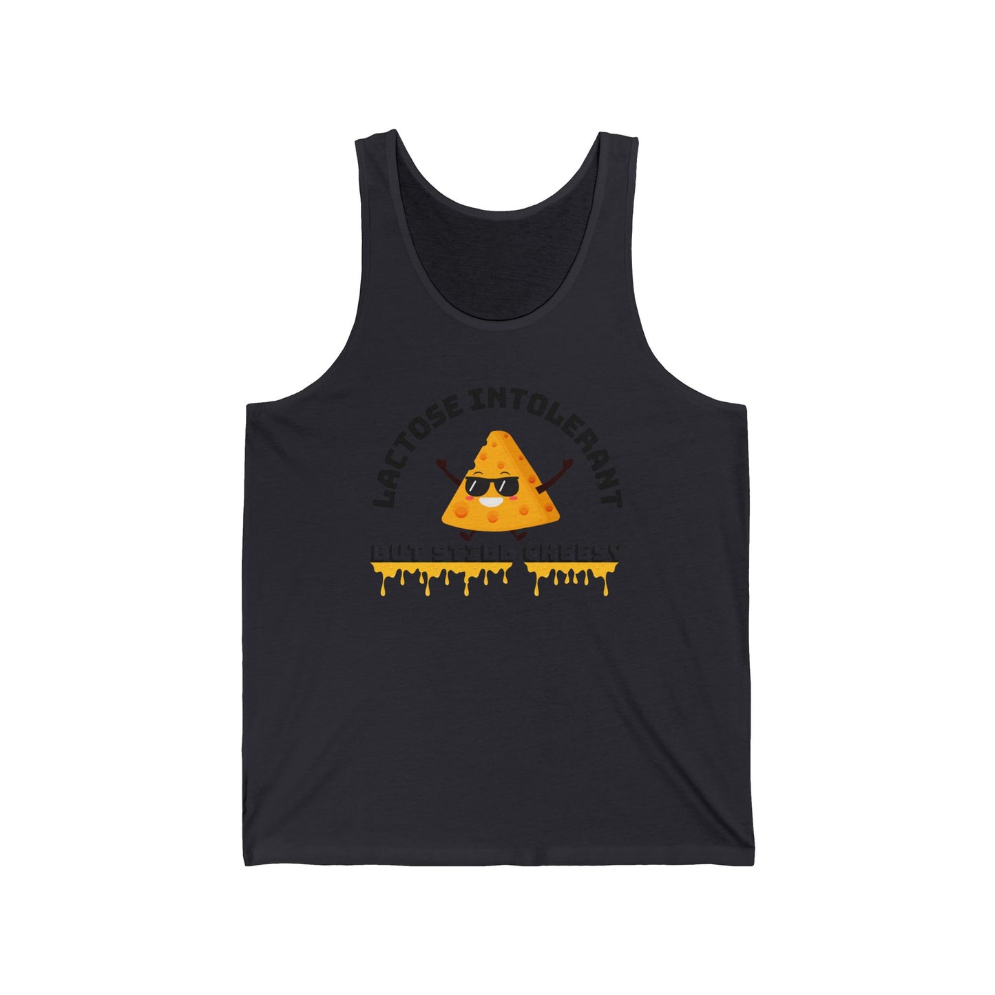 Lactose Intolerant Unisex Jersey Tank, Funny Dairy-Free Shirt, Summer Apparel, Gift for Lactose-Free Lovers, Casual Wear