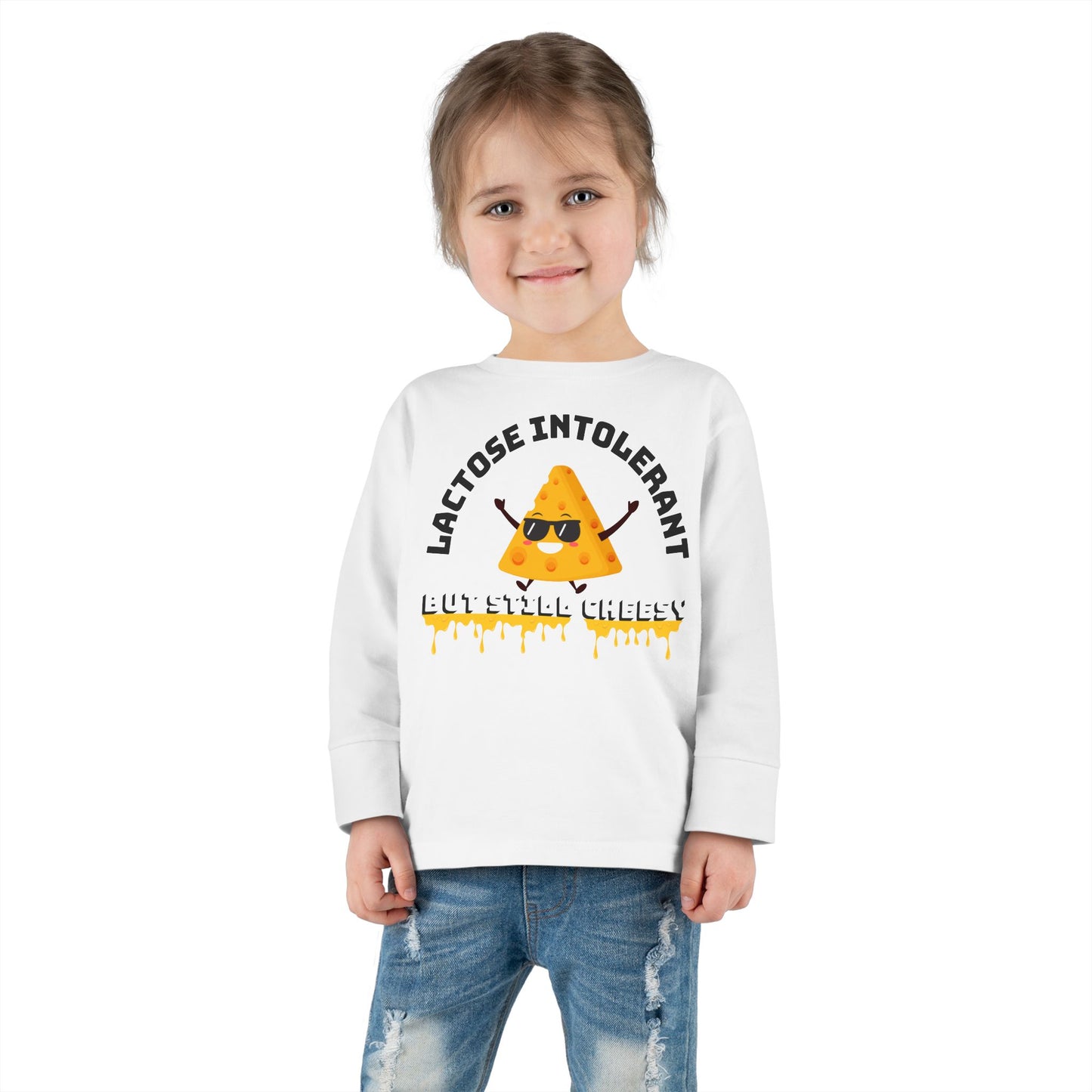 Cute Toddler Long Sleeve Tee - "Lactose Intolerant" Funny T-Shirt - Perfect Gift for Kids, Baby Showers, Birthday Parties, Everyday Wear
