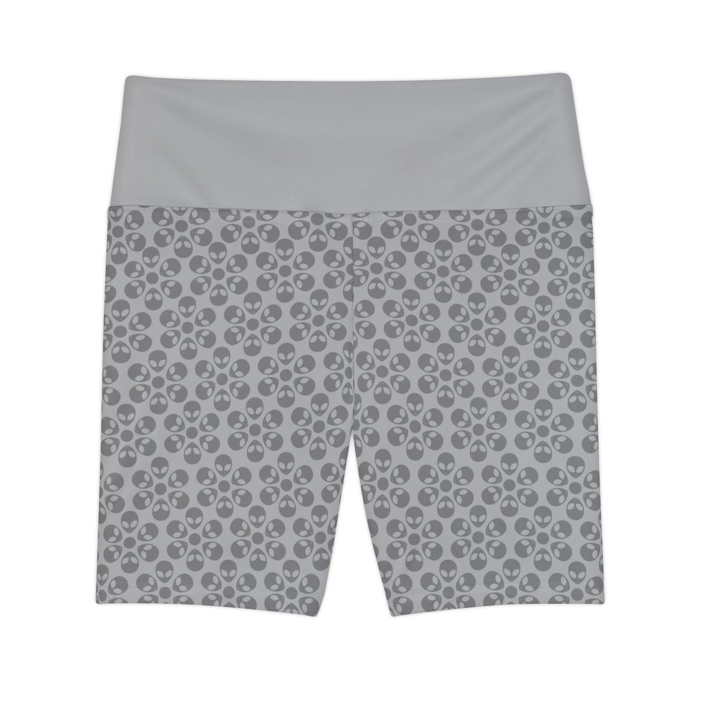 Womens Workout Shorts Alien Flowers Light Grey