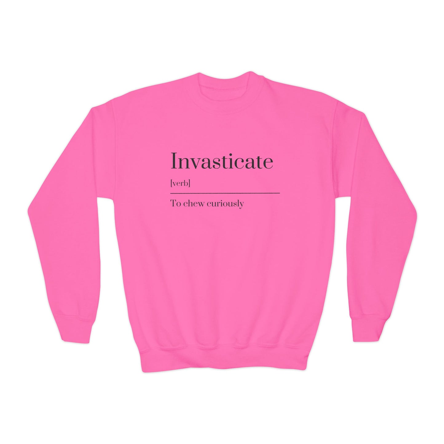 Invasticate Youth Crewneck Sweatshirt, Cool Sweatshirt for Kids, Youth Clothing, Trendy Apparel, Inspirational Gift, Cozy Fashion