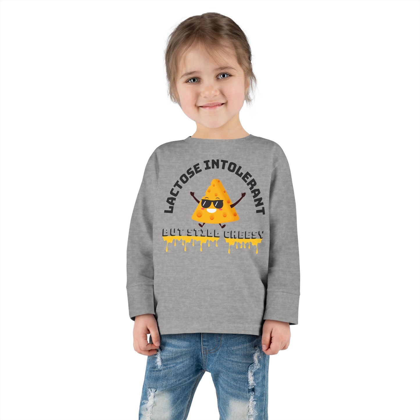 Cute Toddler Long Sleeve Tee - "Lactose Intolerant" Funny T-Shirt - Perfect Gift for Kids, Baby Showers, Birthday Parties, Everyday Wear