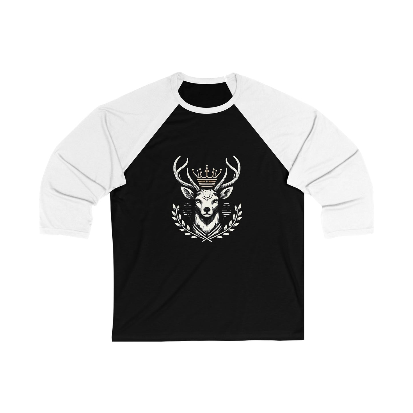 Crowned Stag Unisex 3/4 Sleeve Baseball Tee - Oh Deer Lord