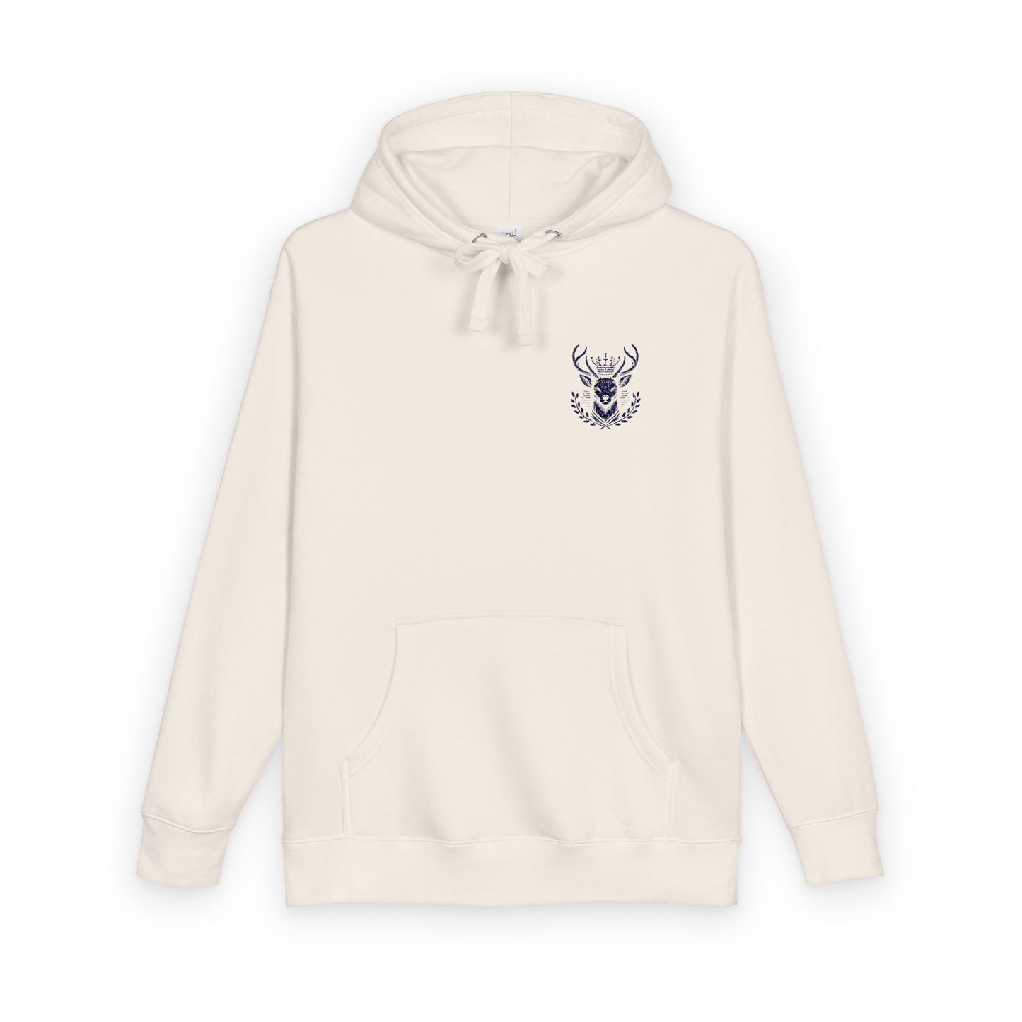 Cozy Unisex Fleece Hoodie with Deer Emblem - Oh Deer Lord