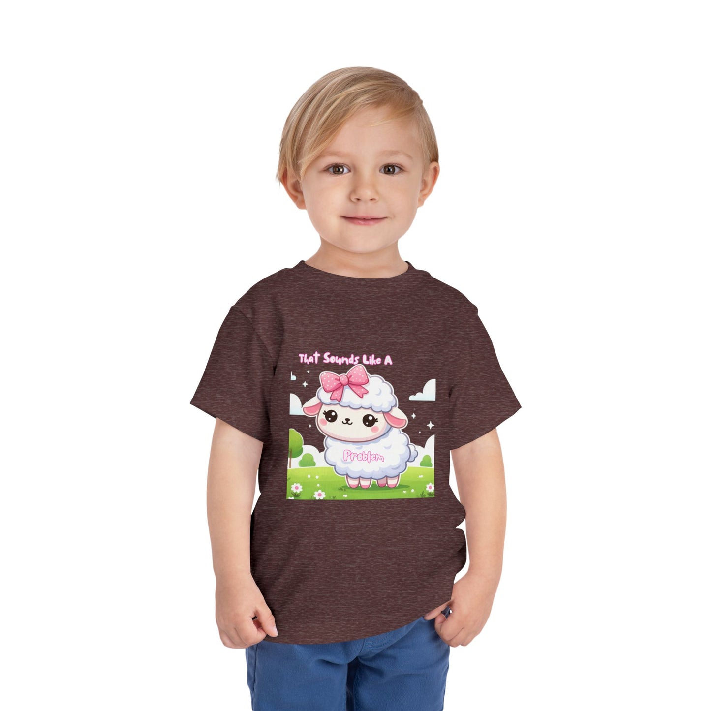 Cute Toddler Short Sleeve Tee - 'Tied Softly Like A Pretty Lamb' Design
