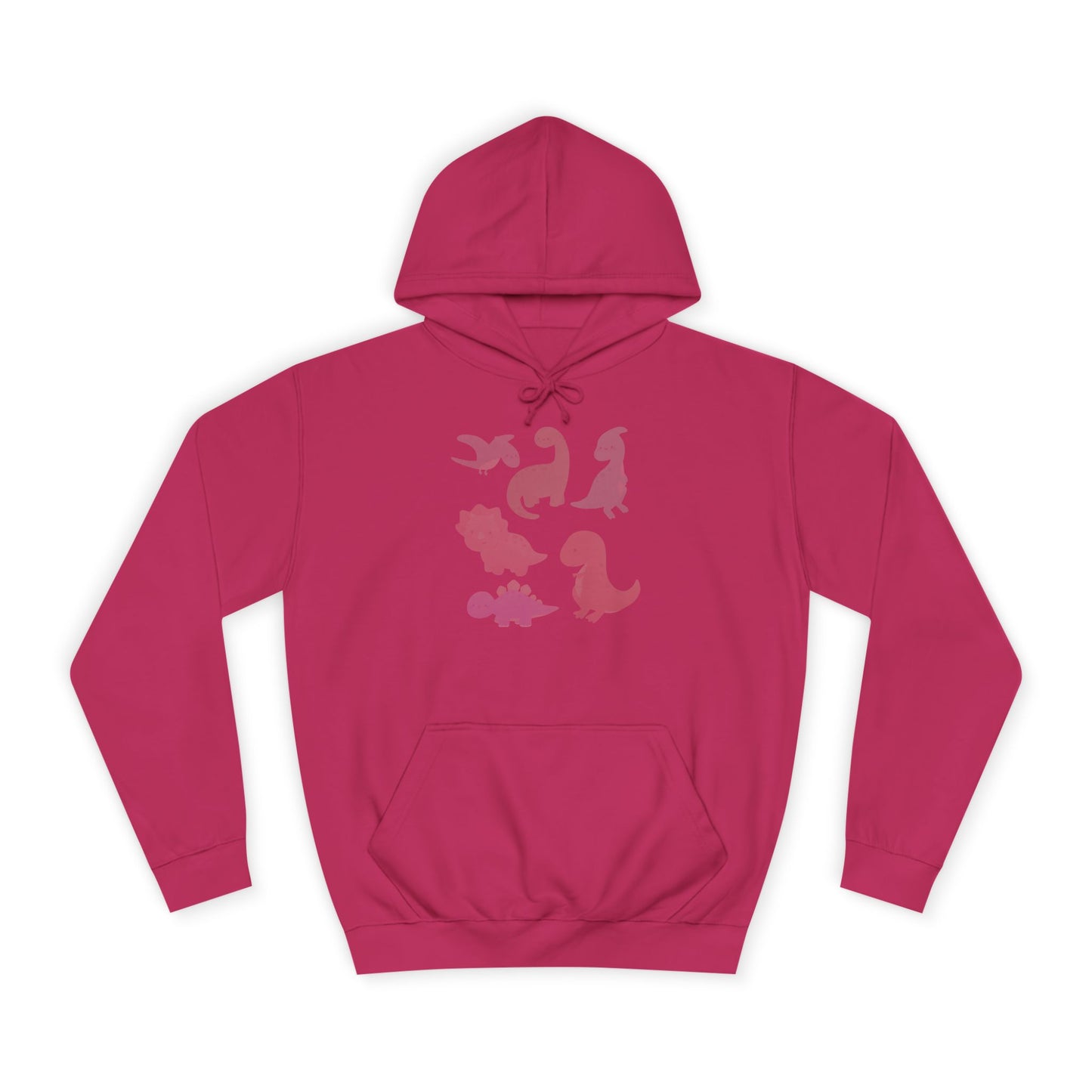 Unisex College Hoodie Colorful Dino - Cozy Casual Sweatshirt for Students, Perfect for Campus Life, Gift for Graduation, School Spirit Wear