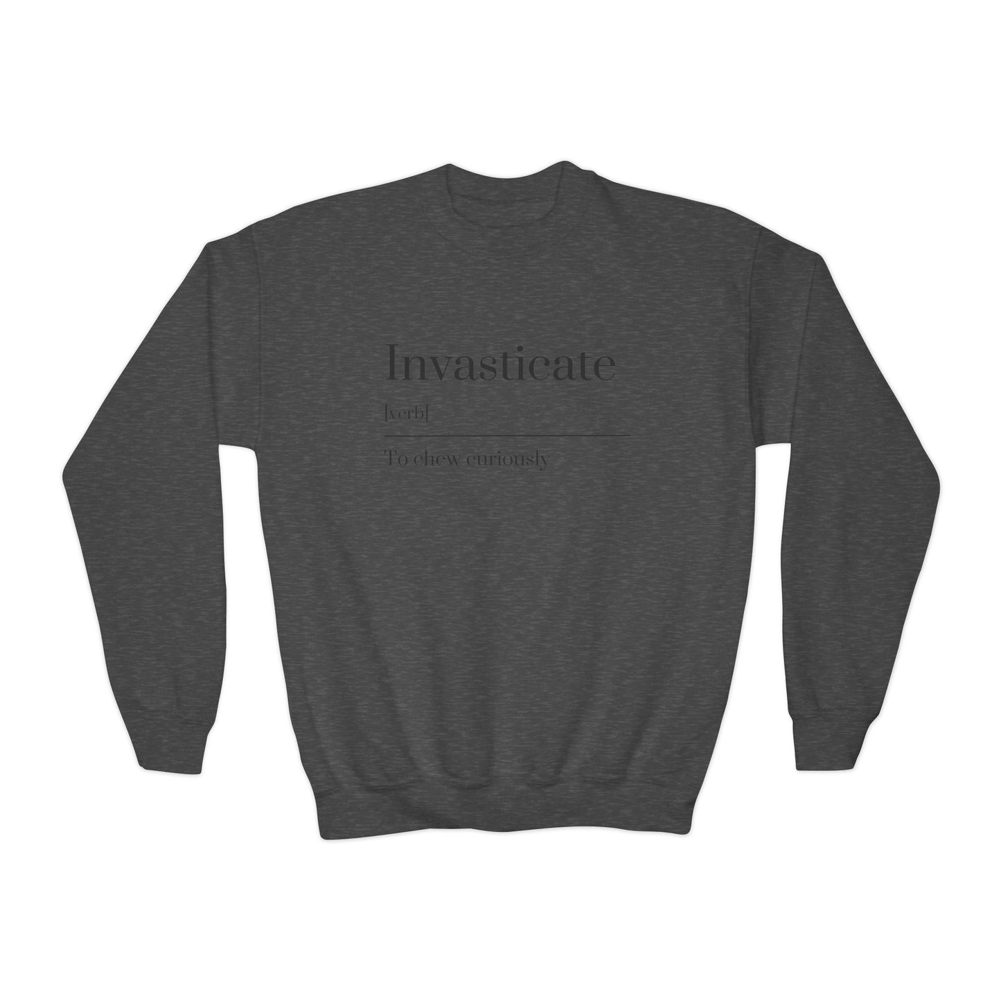 Invasticate Youth Crewneck Sweatshirt, Cool Sweatshirt for Kids, Youth Clothing, Trendy Apparel, Inspirational Gift, Cozy Fashion