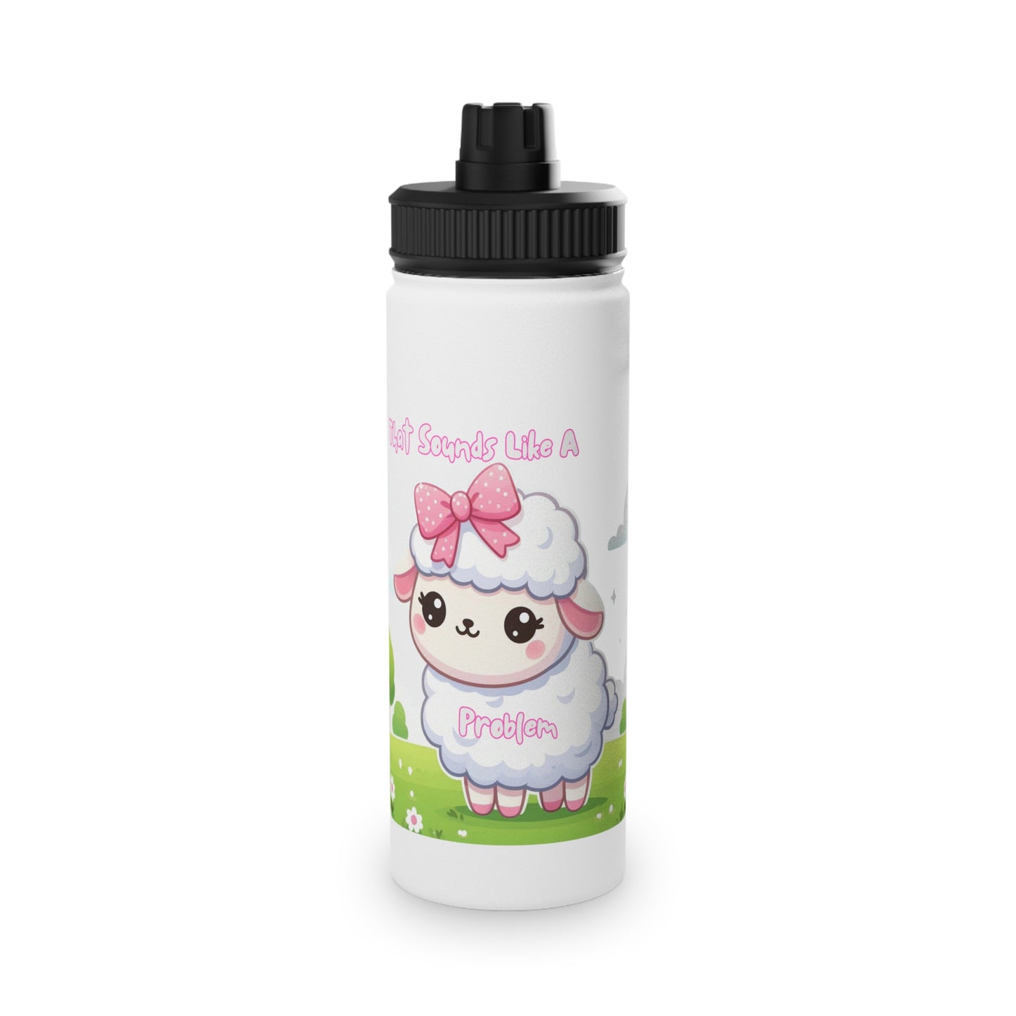 Cute Sheep Water Bottle with Sports Lid – Perfect for Kids and Outdoor Activities