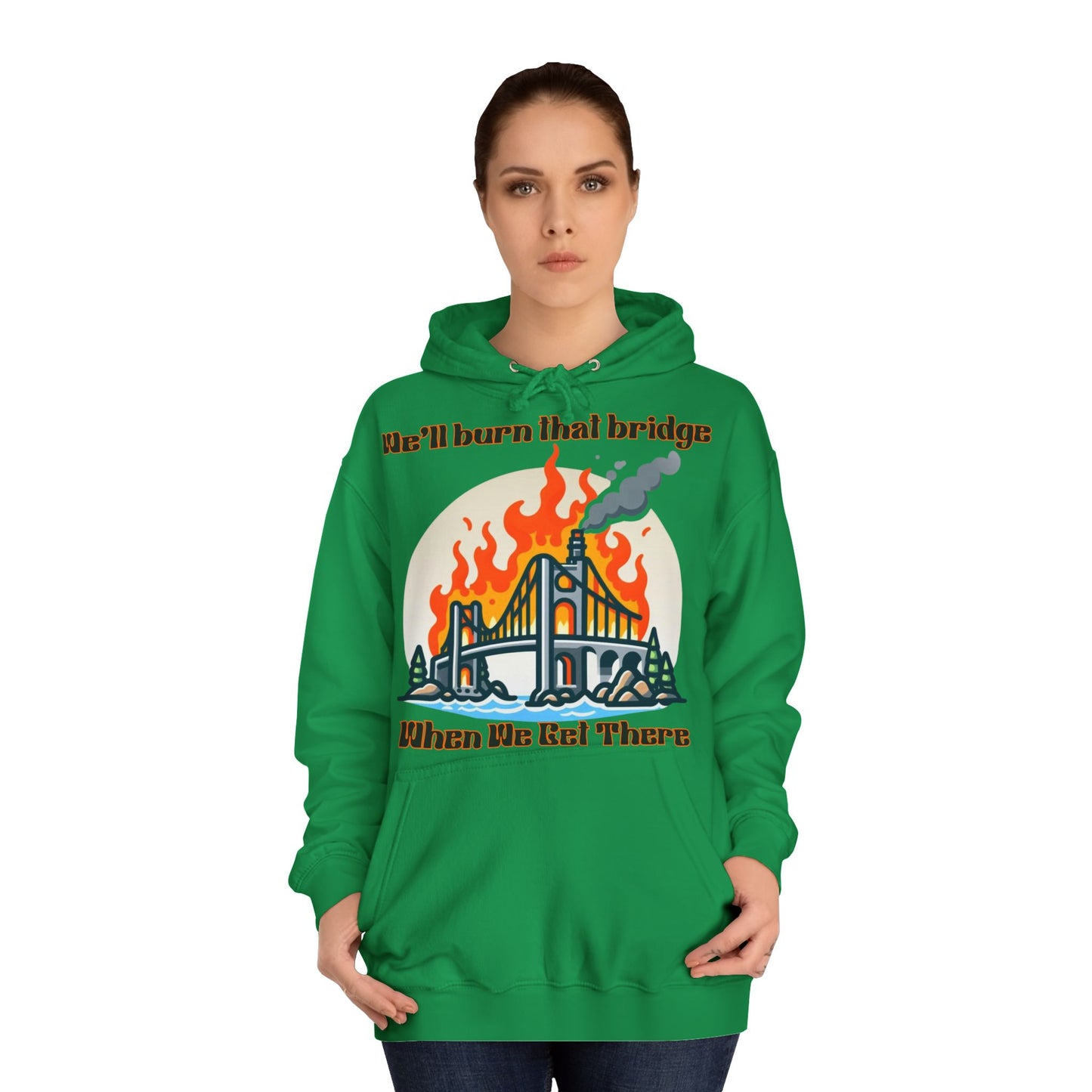 Burning Bridge - Unisex College Hoodie