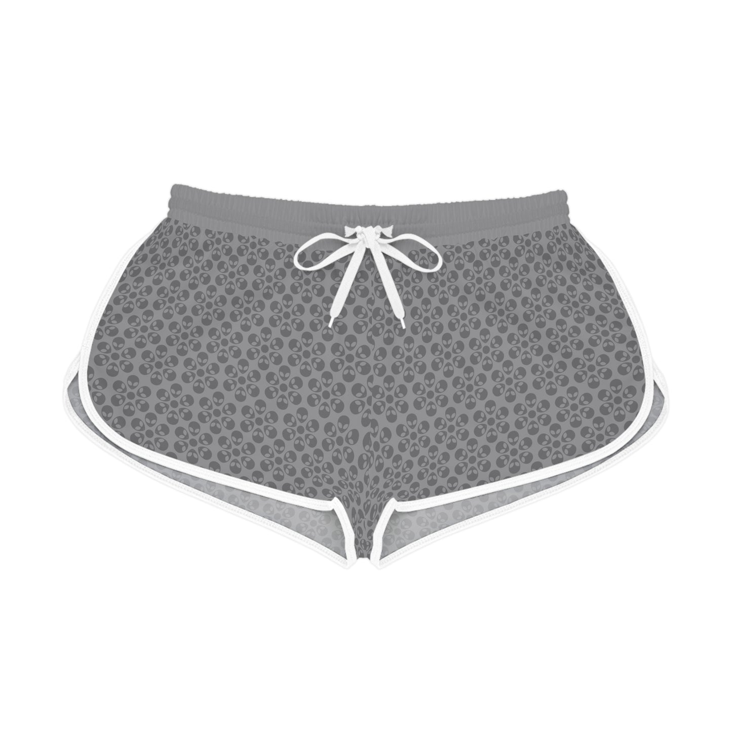 Womens Relaxed Shorts Alien Flowers Grey