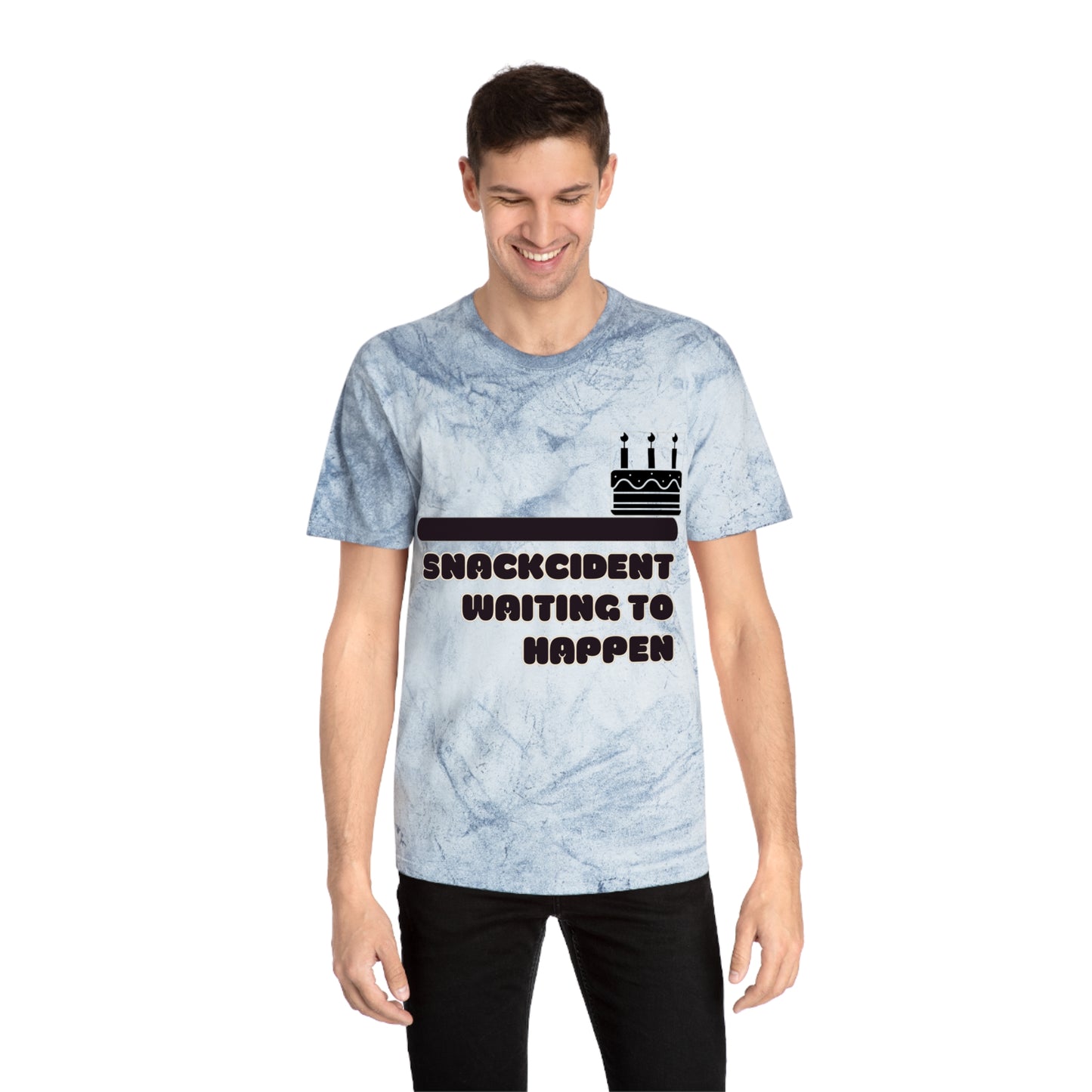 Colorful Humor T-Shirt, Funny Snackcident Shirt, Birthday Gift, Casual Wear, Quirky Apparel, Unisex Fashion