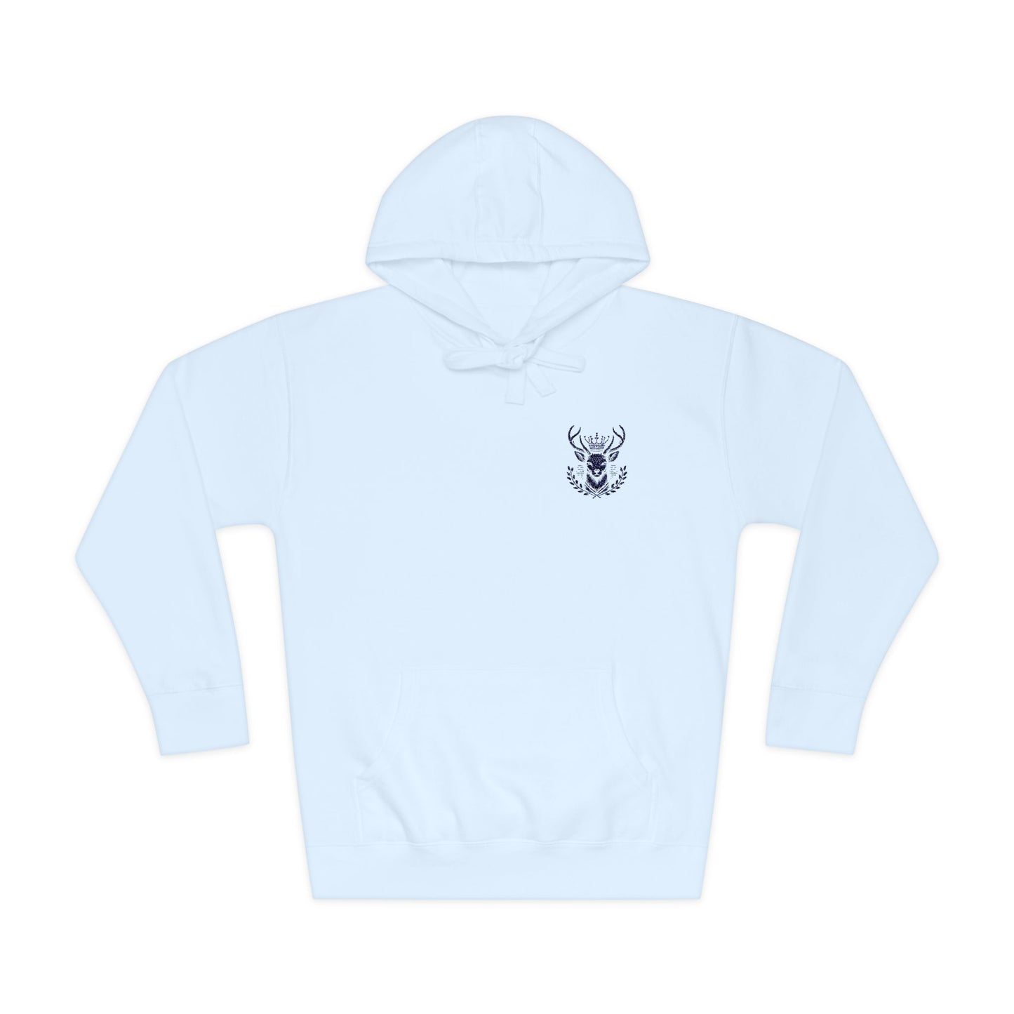 Cozy Unisex Fleece Hoodie with Deer Emblem - Oh Deer Lord