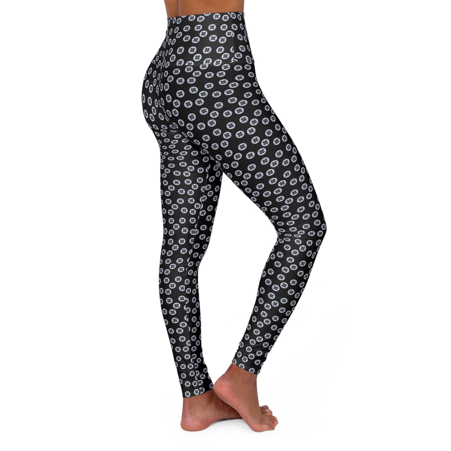 Comfortable High Waisted Yoga Leggings, Stylish Activewear, Fitness Leggings, Gym Wear, Trendy Workout Gear, Perfect Gift for Yogis - Black
