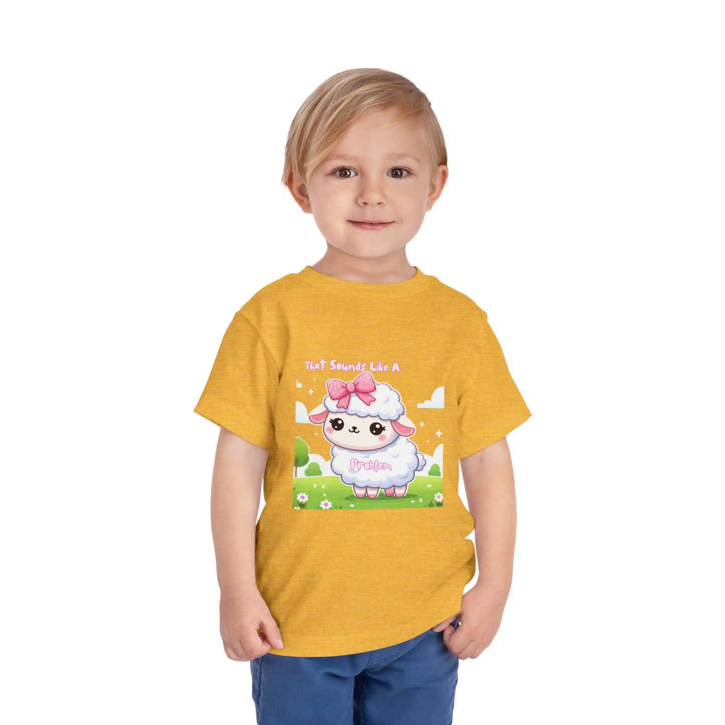 Cute Toddler Short Sleeve Tee - 'Tied Softly Like A Pretty Lamb' Design