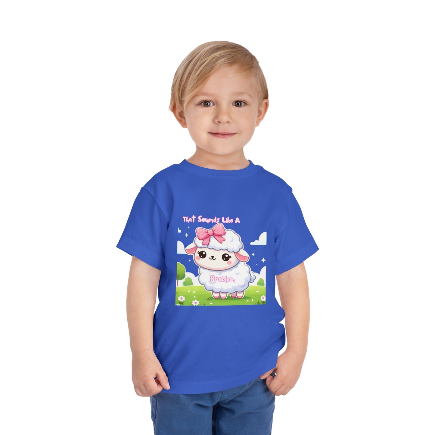 Cute Toddler Short Sleeve Tee - 'Tied Softly Like A Pretty Lamb' Design