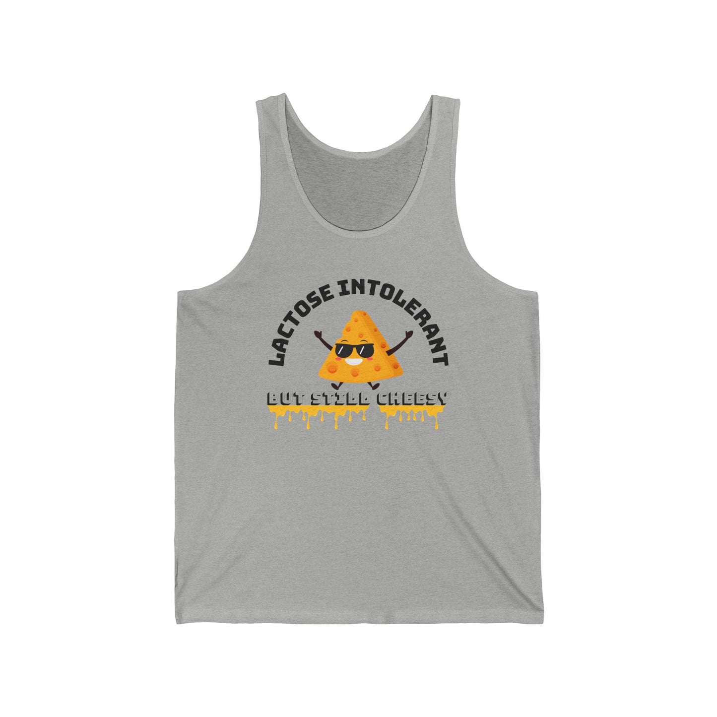 Lactose Intolerant Unisex Jersey Tank, Funny Dairy-Free Shirt, Summer Apparel, Gift for Lactose-Free Lovers, Casual Wear