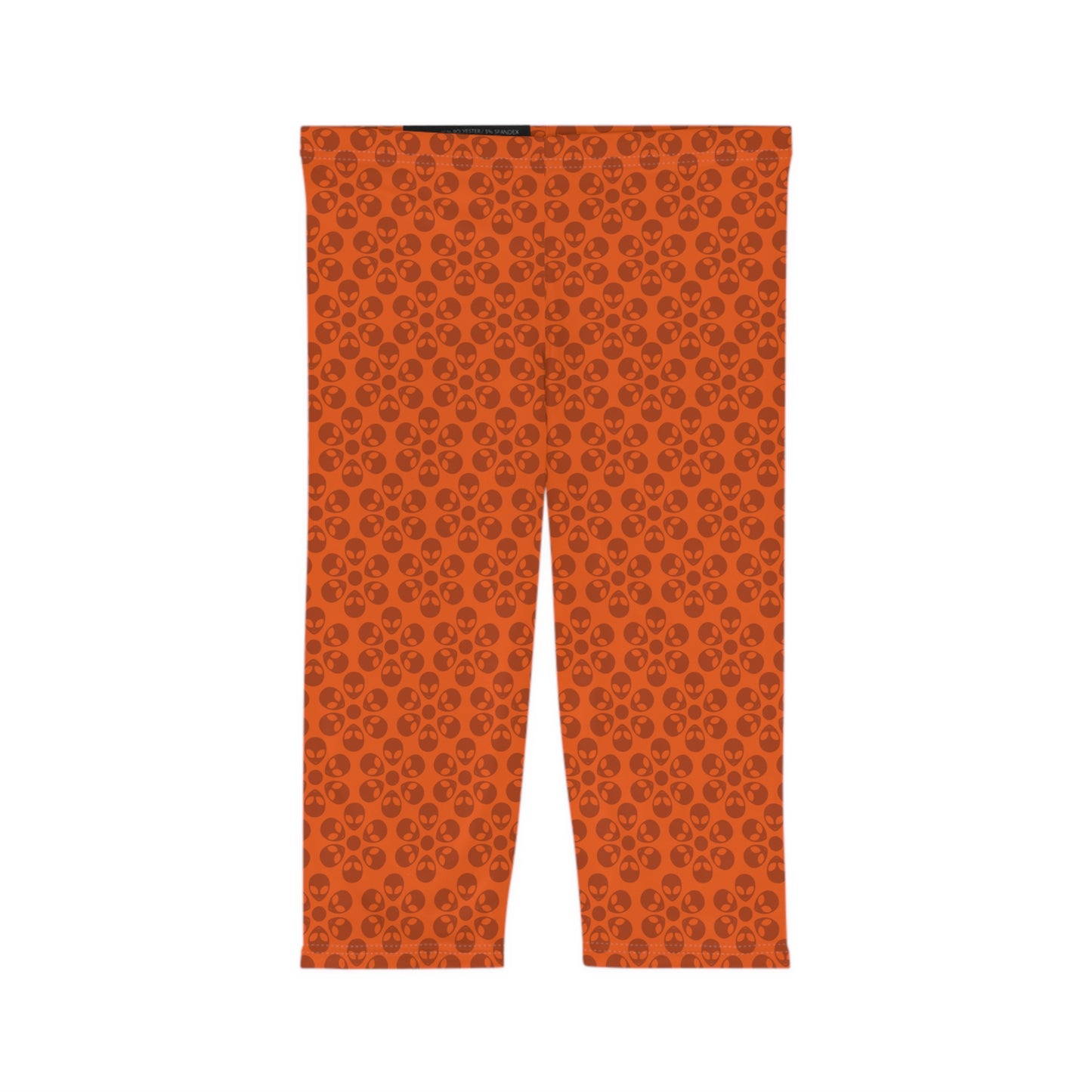 Women’s Capri Leggings Alien Flowers Orange