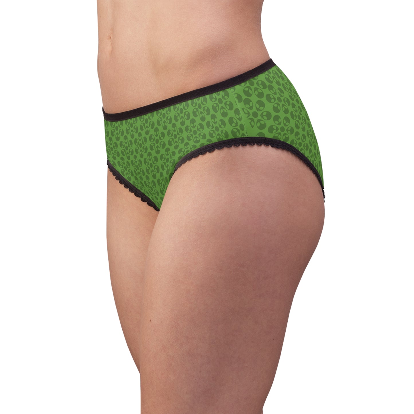 Chic Floral Womens Briefs | Comfort Everyday Wear Gifts Plus Size Stylish Lingerie Alien Flowers Green