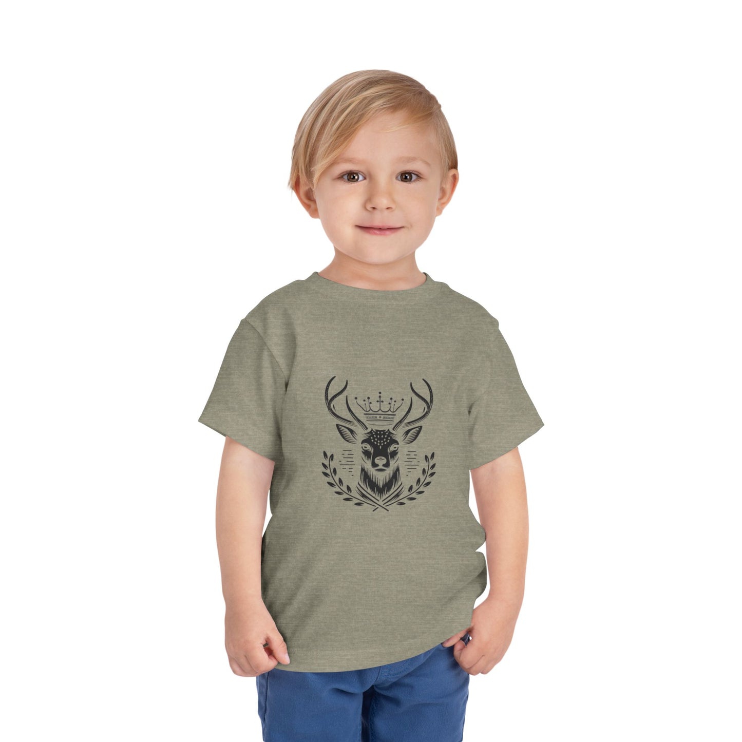 Royal Deer Toddler Short Sleeve Tee - Cute Animal Graphic Tee for Kids - Oh Deer Lord