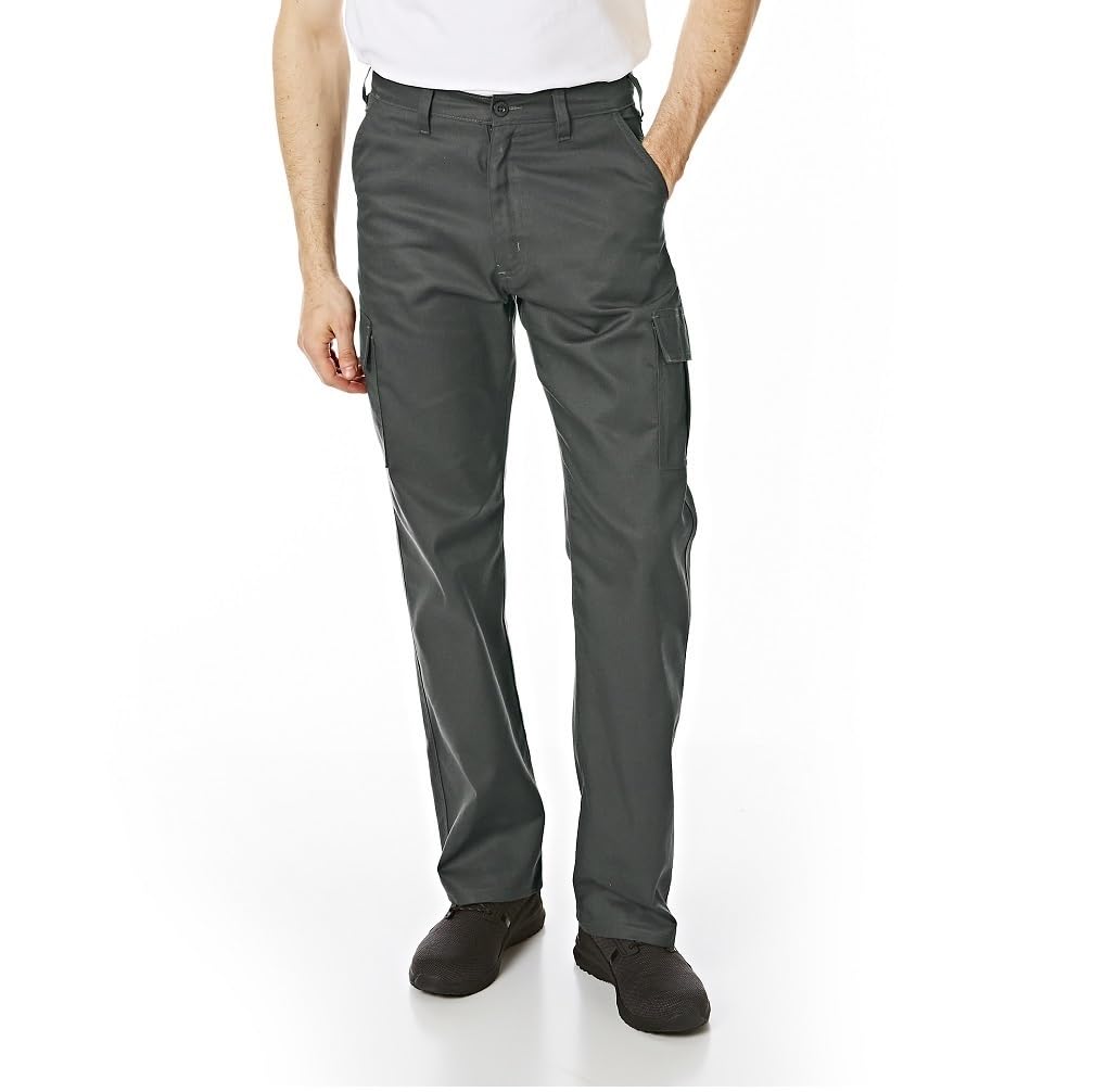 Lee Cooper Men's LCPNT205 Heavy Duty Easy Care Multi Pocket Work Safety Classic Cargo Pants Trousers, Grey, 36W / 29L