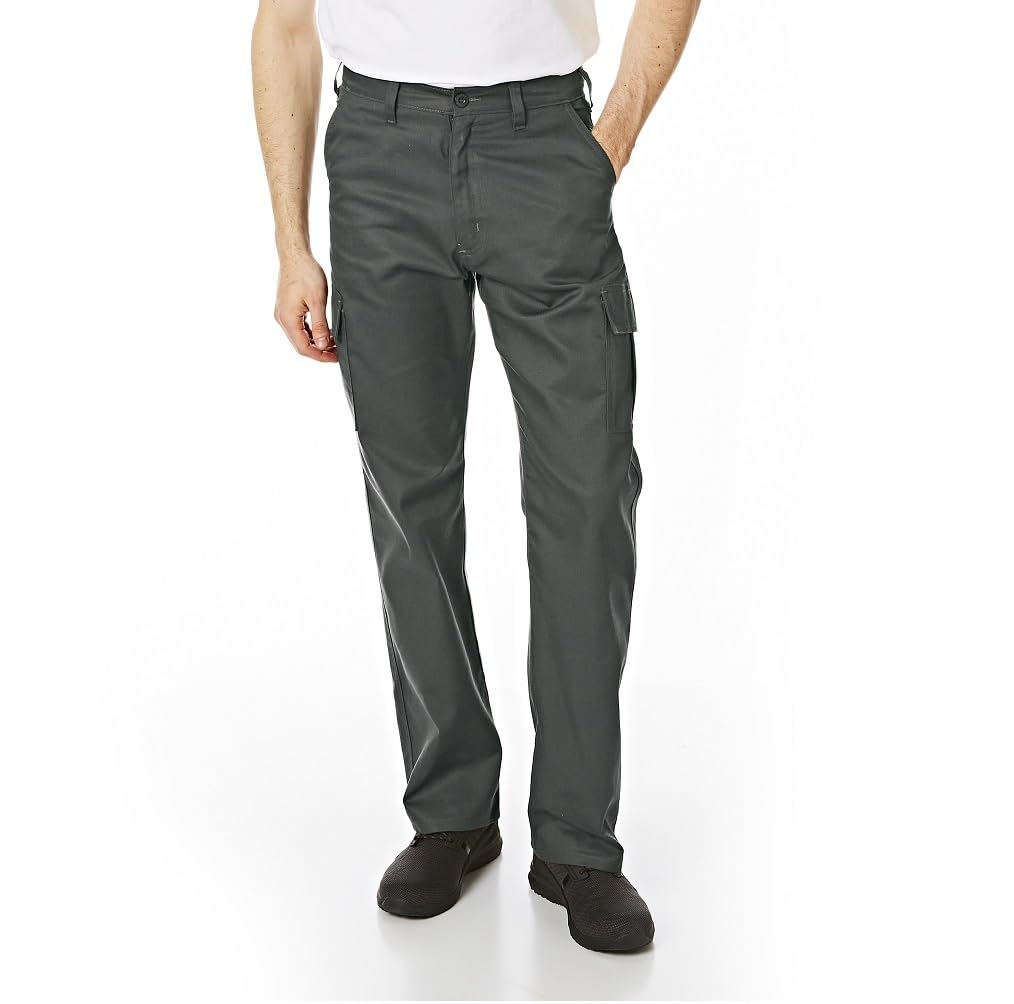 Lee Cooper Men's LCPNT205 Heavy Duty Easy Care Multi Pocket Work Safety Classic Cargo Pants Trousers, Grey, 36W / 29L