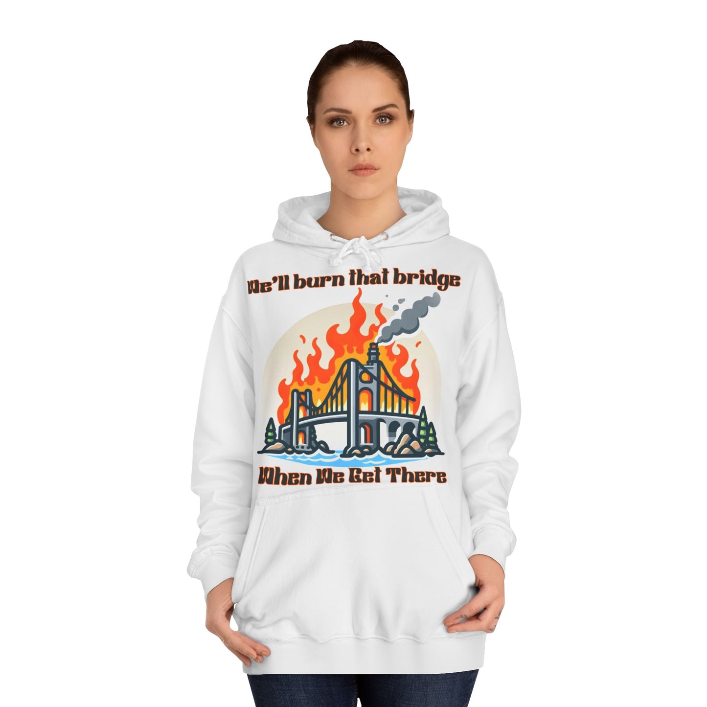 Burning Bridge - Unisex College Hoodie