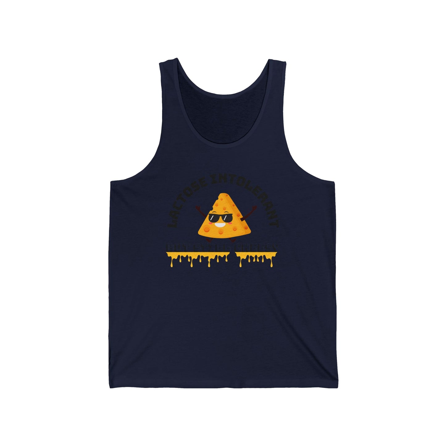 Lactose Intolerant Unisex Jersey Tank, Funny Dairy-Free Shirt, Summer Apparel, Gift for Lactose-Free Lovers, Casual Wear