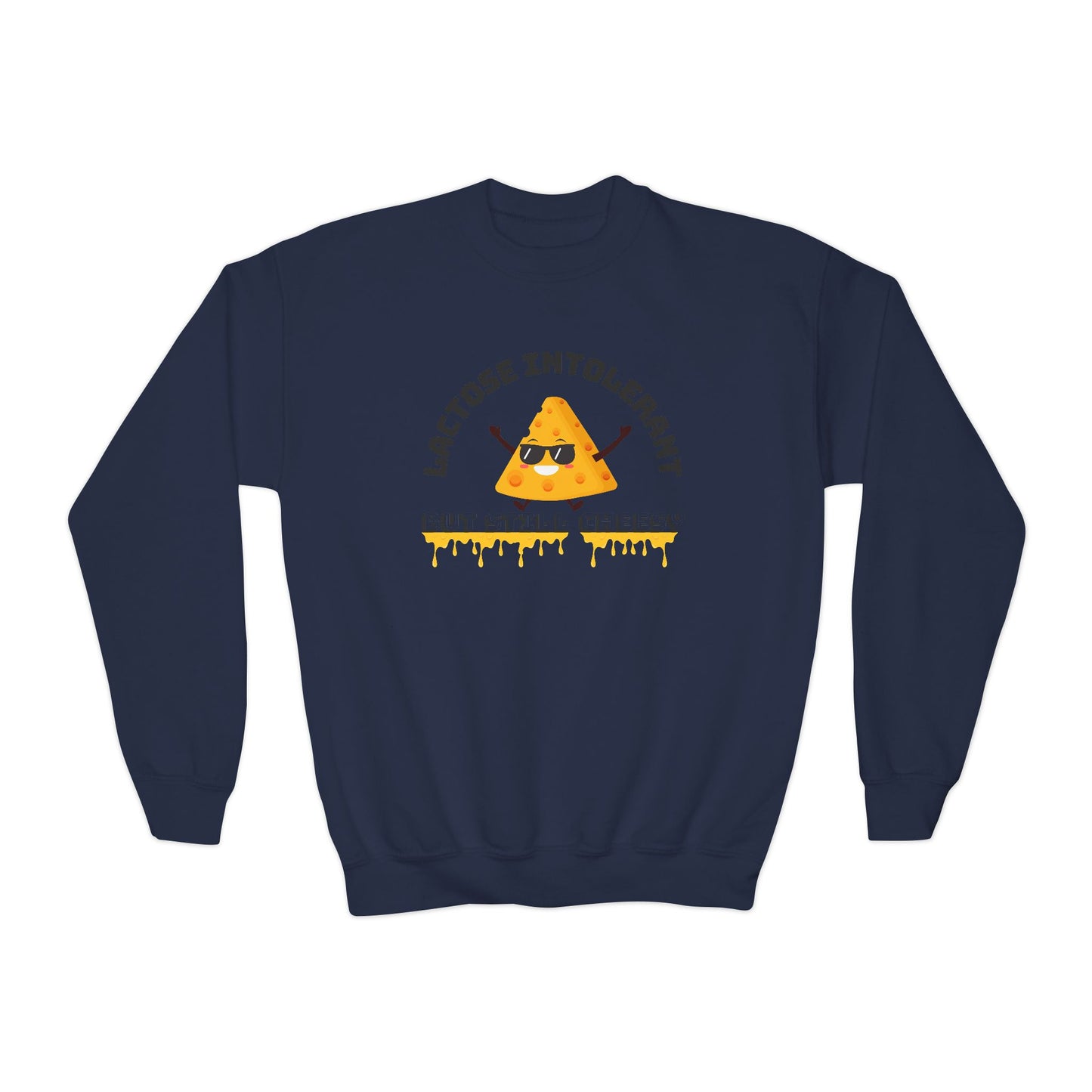 Fun Youth Crewneck Sweatshirt - "Lactose Intolerant" - Funny Gift for Kids, Allergy Awareness, Casual Wear, Birthday