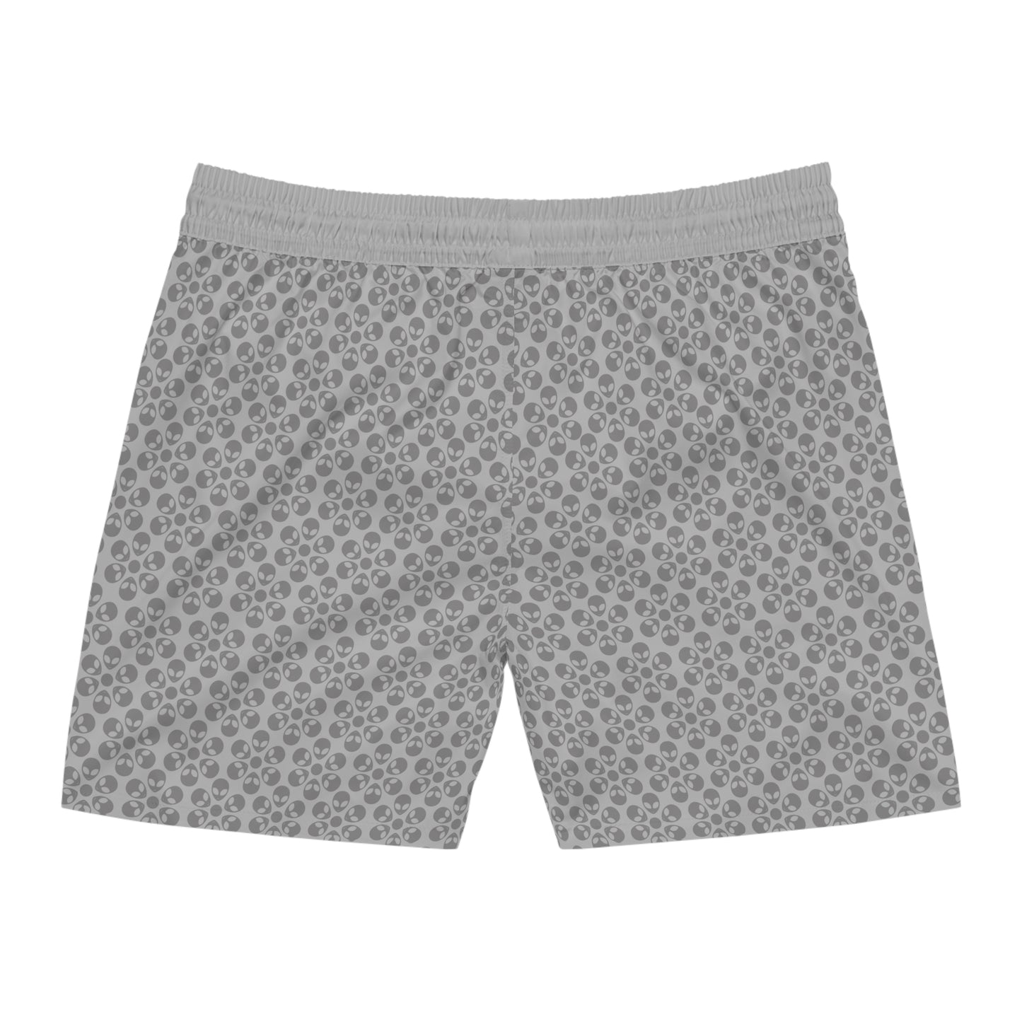Stylish Mens MidLength Swim Shorts Beachwear Vacation Essentials Poolside Comfort Summer Outfit Trendy Swimwear Alien Flowers Light Grey
