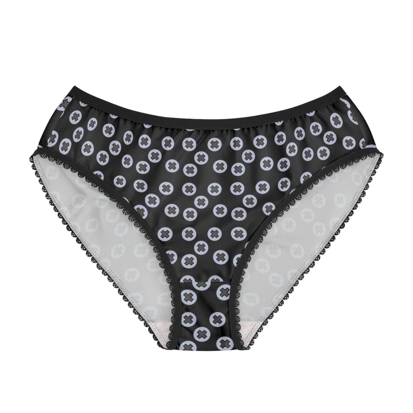 Playful Patterned Women's Briefs - Comfortable Lingerie for Everyday Wear, Cute Underwear Gift, Fun Daily Essentials, Stylish - Black