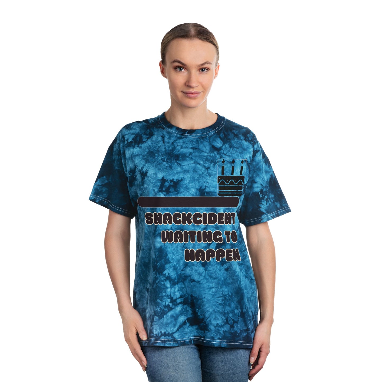 Snackcident Tie-Dye Tee, Trendy Tie-Dye T-Shirt for Food Lovers, Gift for Friends, Casual Wear, Summer Vibes, Unique Birthday Present