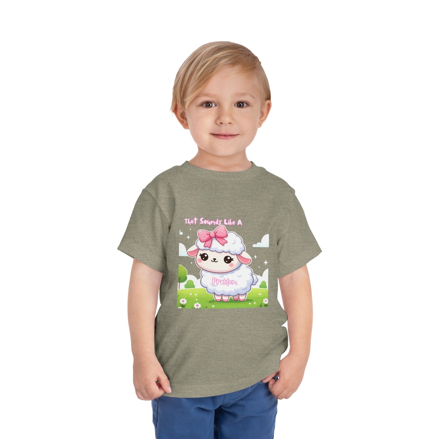 Cute Toddler Short Sleeve Tee - 'Tied Softly Like A Pretty Lamb' Design