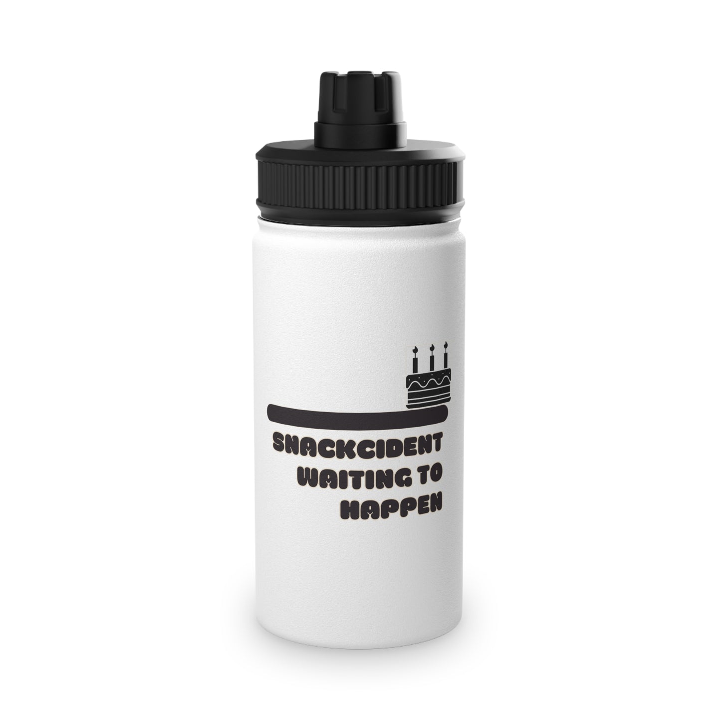 Snackcident Waiting to Happen Water Bottle | Stainless Steel Hydration | Sports Gear | Funny Gift | Fitness| Outdoors | School
