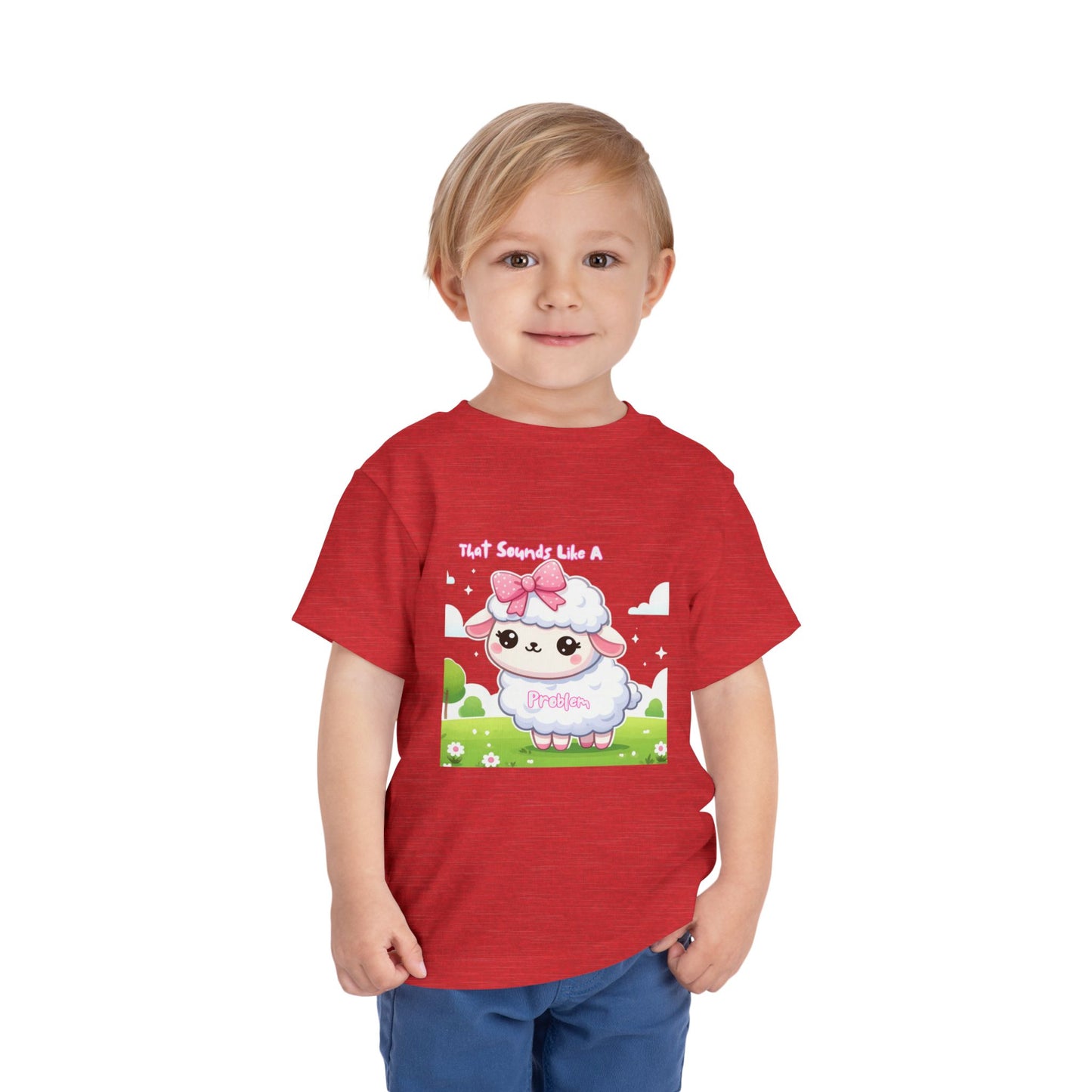 Cute Toddler Short Sleeve Tee - 'Tied Softly Like A Pretty Lamb' Design