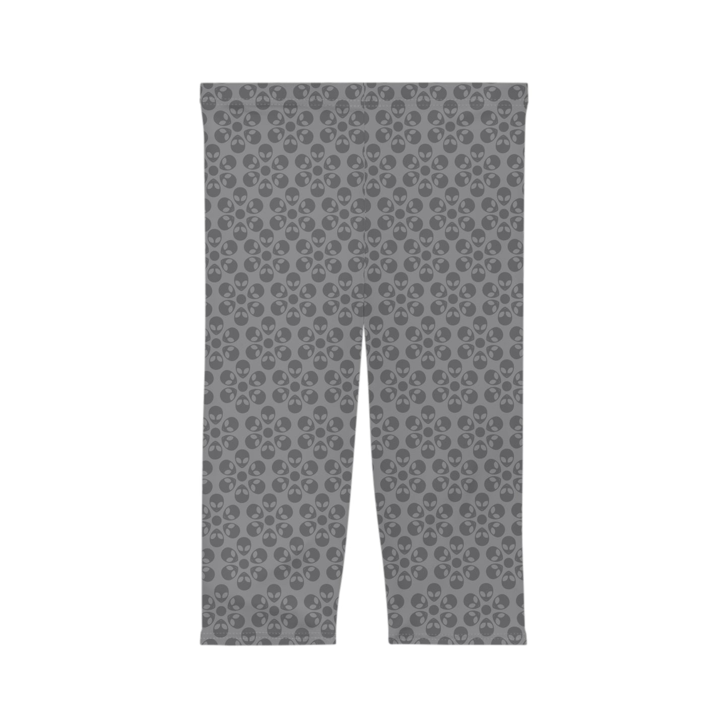 Women’s Capri Leggings Alien Flowers Grey