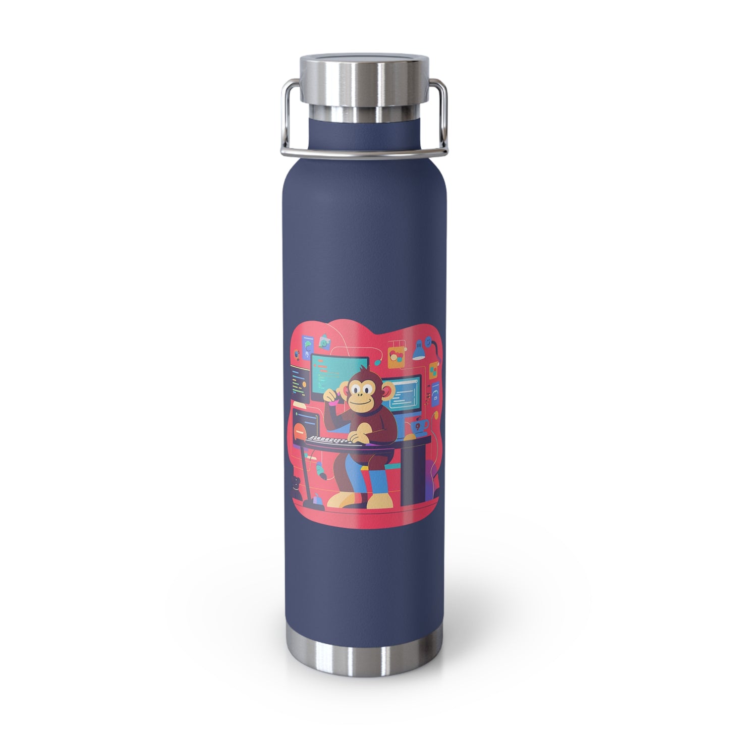 Playful Gamer Copper Vacuum Insulated Bottle | 22oz Water Bottle, Cute Gift for Gamers, Eco-Friendly Travel Flask, Sports Bottle, Fun Decor