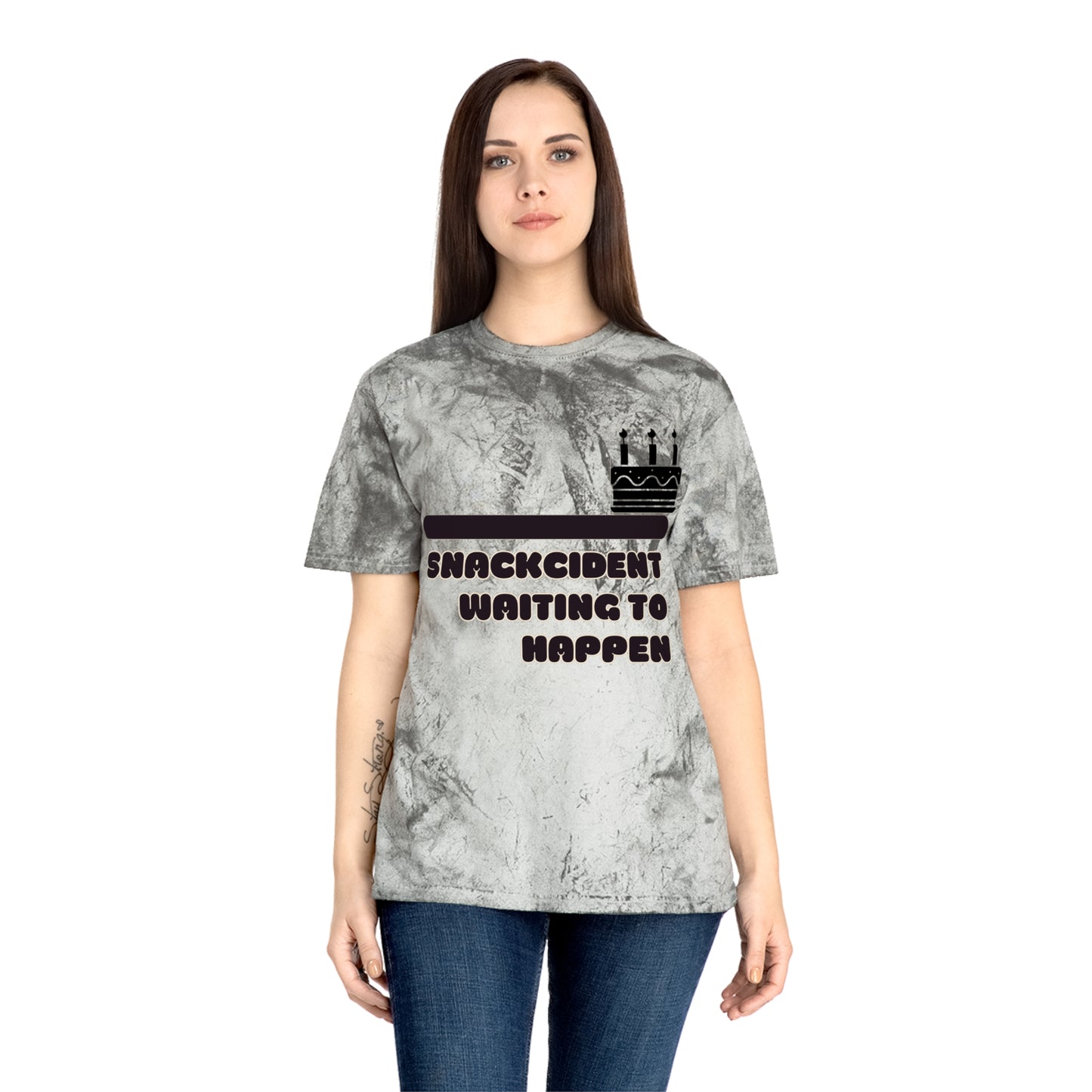 Colorful Humor T-Shirt, Funny Snackcident Shirt, Birthday Gift, Casual Wear, Quirky Apparel, Unisex Fashion