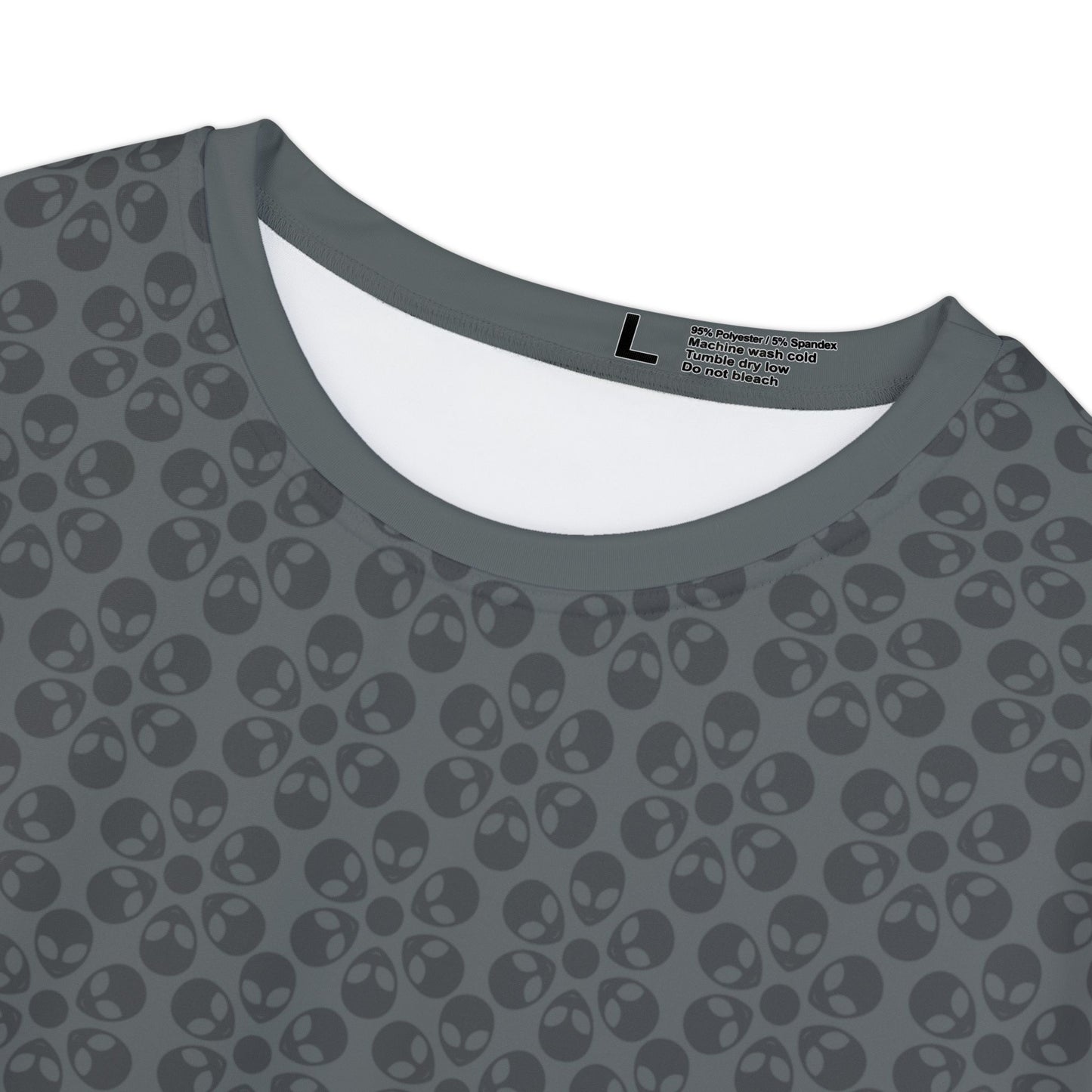Womens Short Sleeve Shirt Alien Flowers Dark Grey