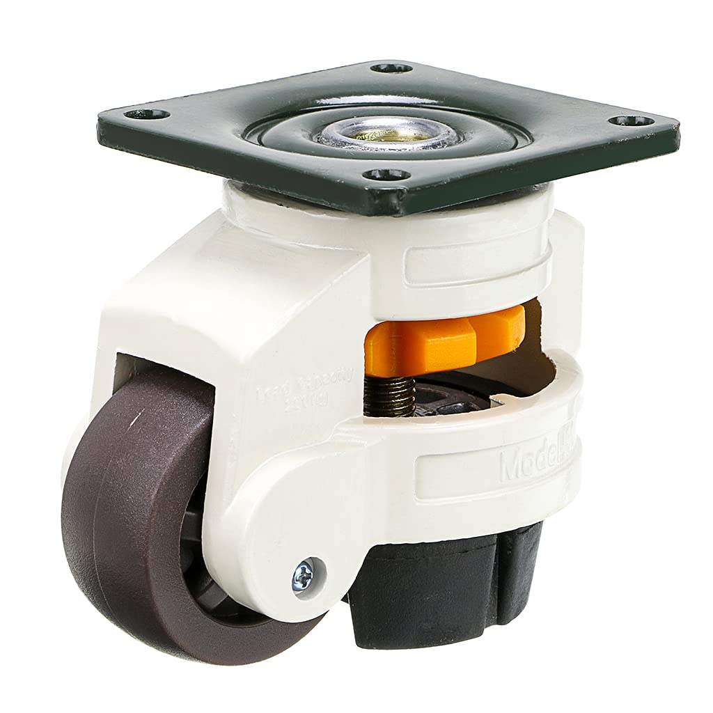Skelang 4 Pcs Retractable Leveling Machine Castors, GD-60F Plate Casters, Leveling Wheel for Heavy Duty Furniture, Workbench, Welding Table, Total Loading Capacity 1000kg