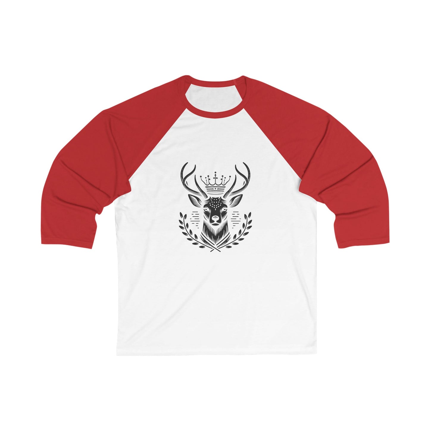 Crowned Stag Unisex 3/4 Sleeve Baseball Tee - Oh Deer Lord