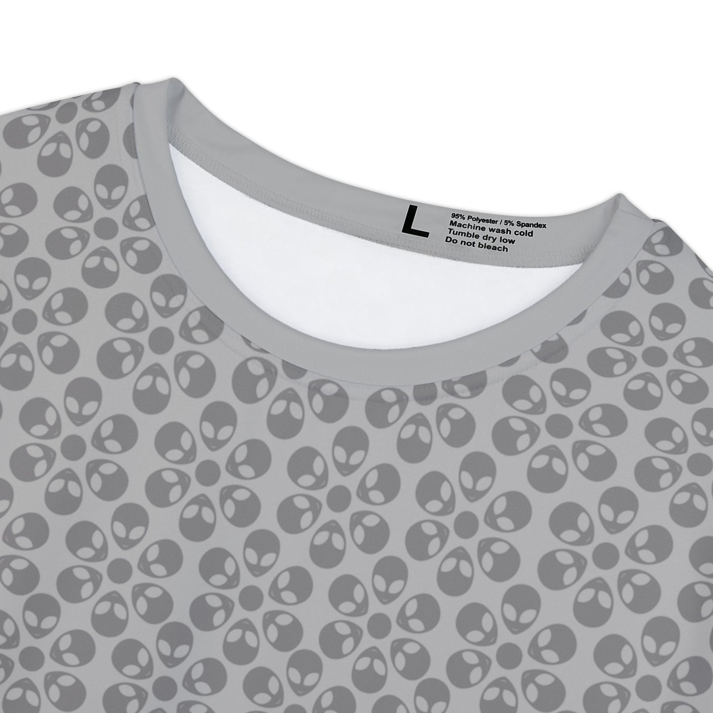 Womens Short Sleeve Shirt Alien Flowers Light Grey