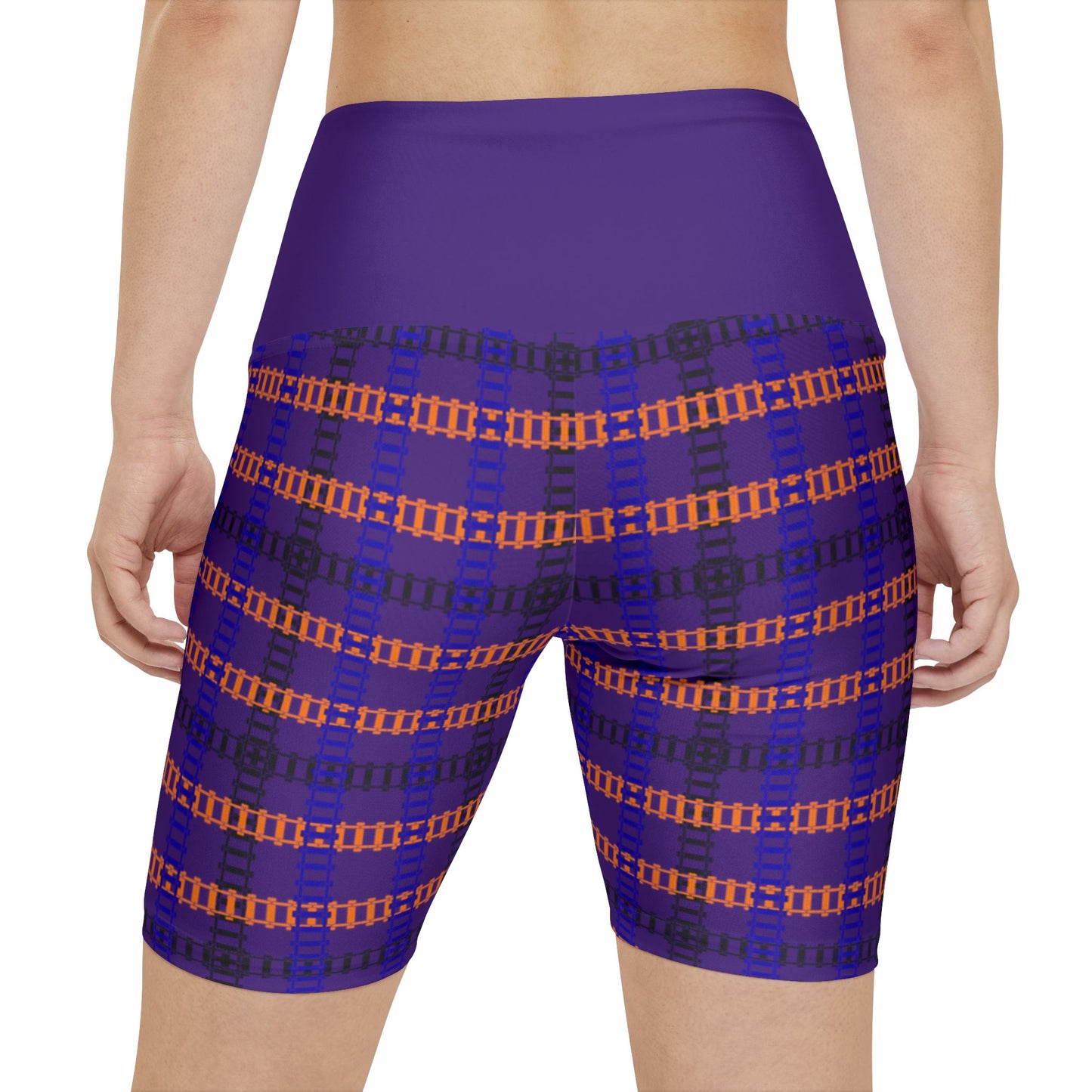 Vibrant Womens Workout Shorts Activewear Gym Apparel Sports Shorts Resistance Training Gear Summer Fitness Wear Yoga Clothing Train Tracks Purple