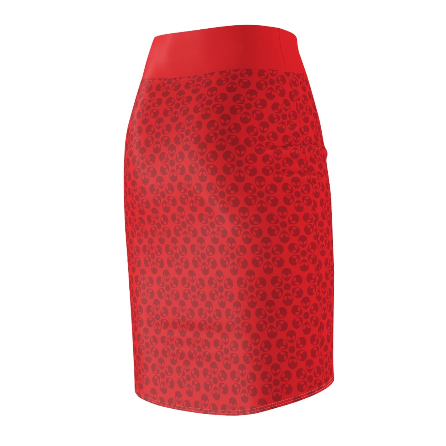 Stylish Floral Womens Pencil Skirt Elegant Office Attire Casual Day Out Spring Fashion Perfect Gift for Her Alien Flowers Red